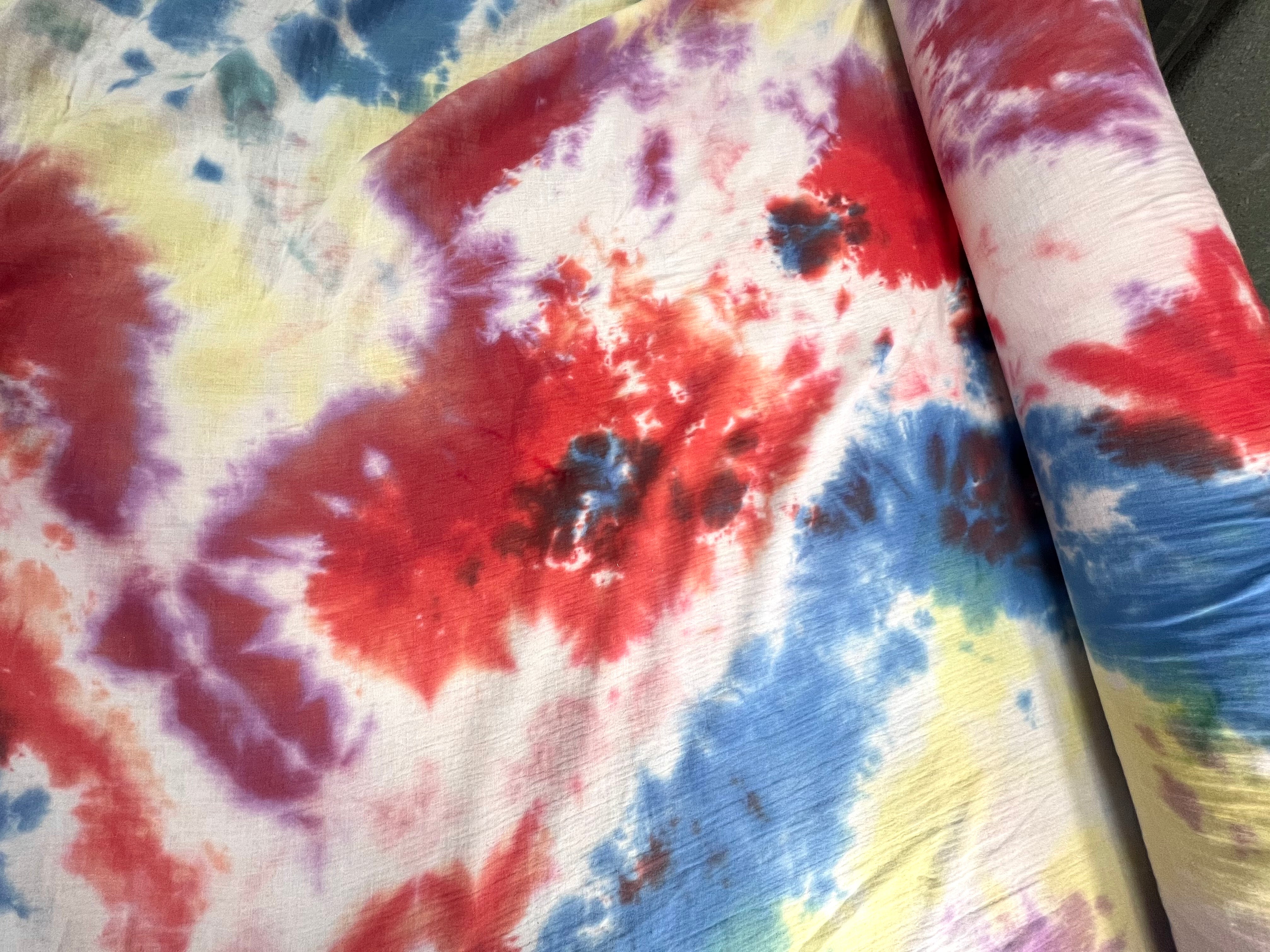 DOUBLE GAZE IMPRIMÉE TYE AND DYE COTON ORGANIQUE CERTIFICATION GOTS - My Little Coupon