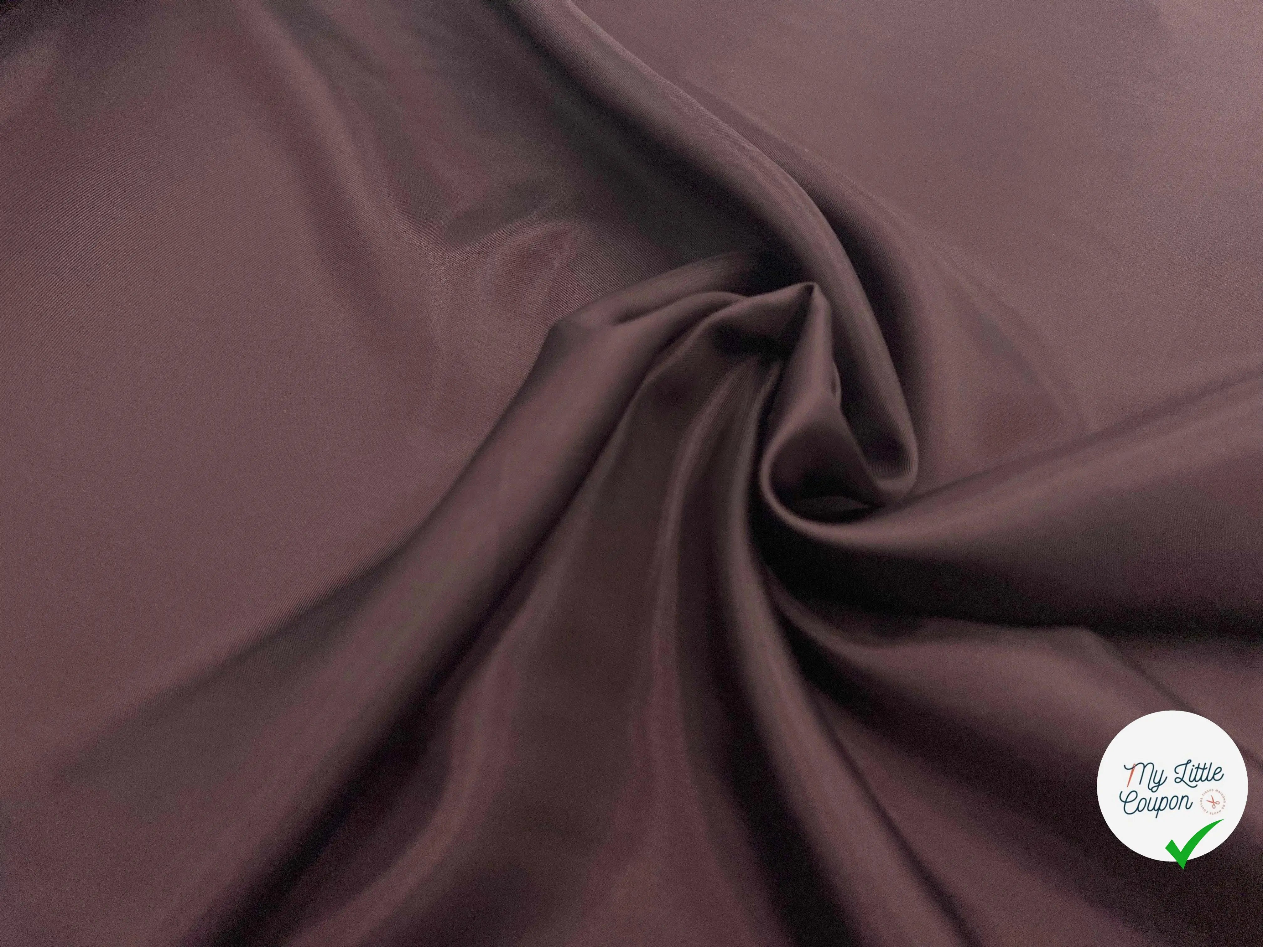 DOUBLURE PONGINETTE CUPRO PRUNE - coupon de tissu de 3 mĂštres - My Little Coupon - tissu - coudre