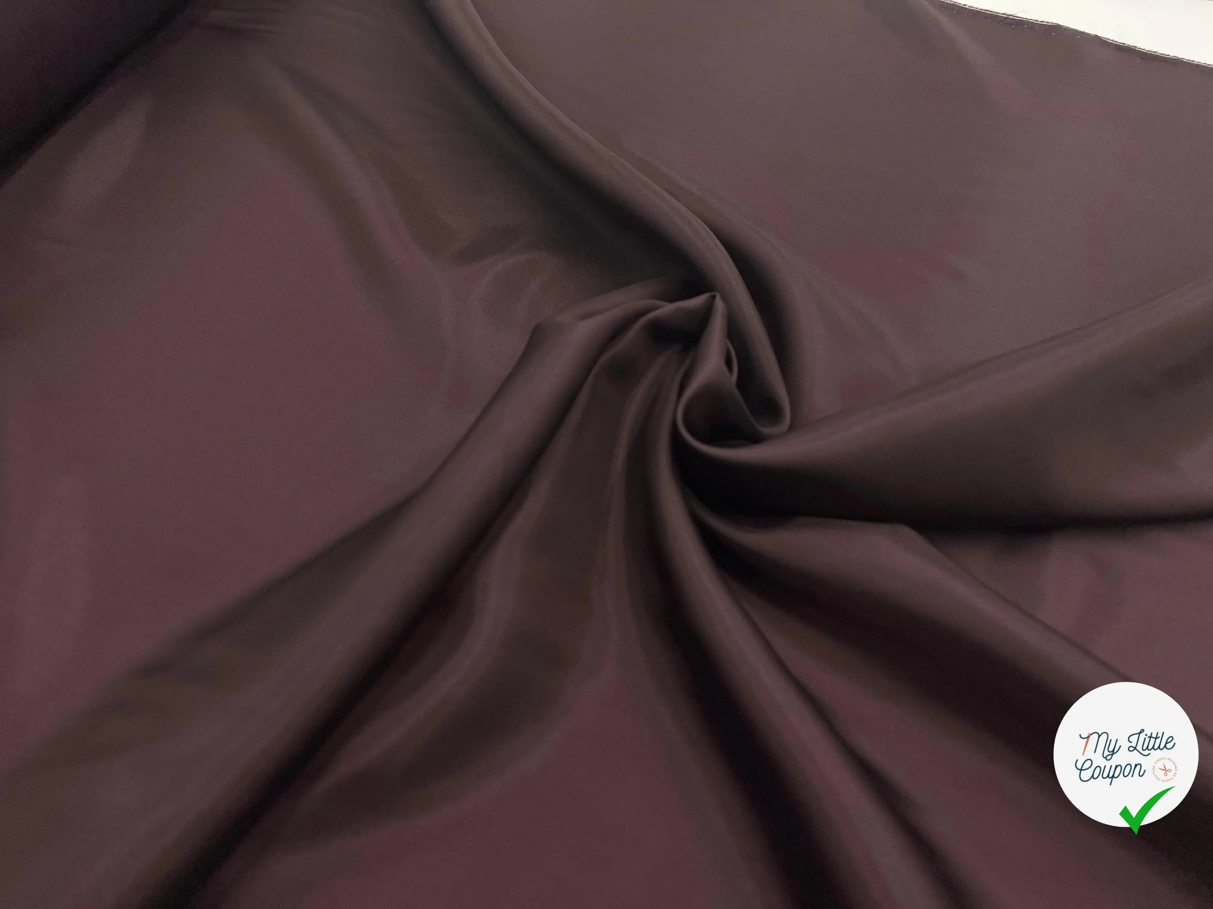 DOUBLURE PONGINETTE CUPRO PRUNE - coupon de tissu de 3 mĂštres - My Little Coupon - tissu - coudre