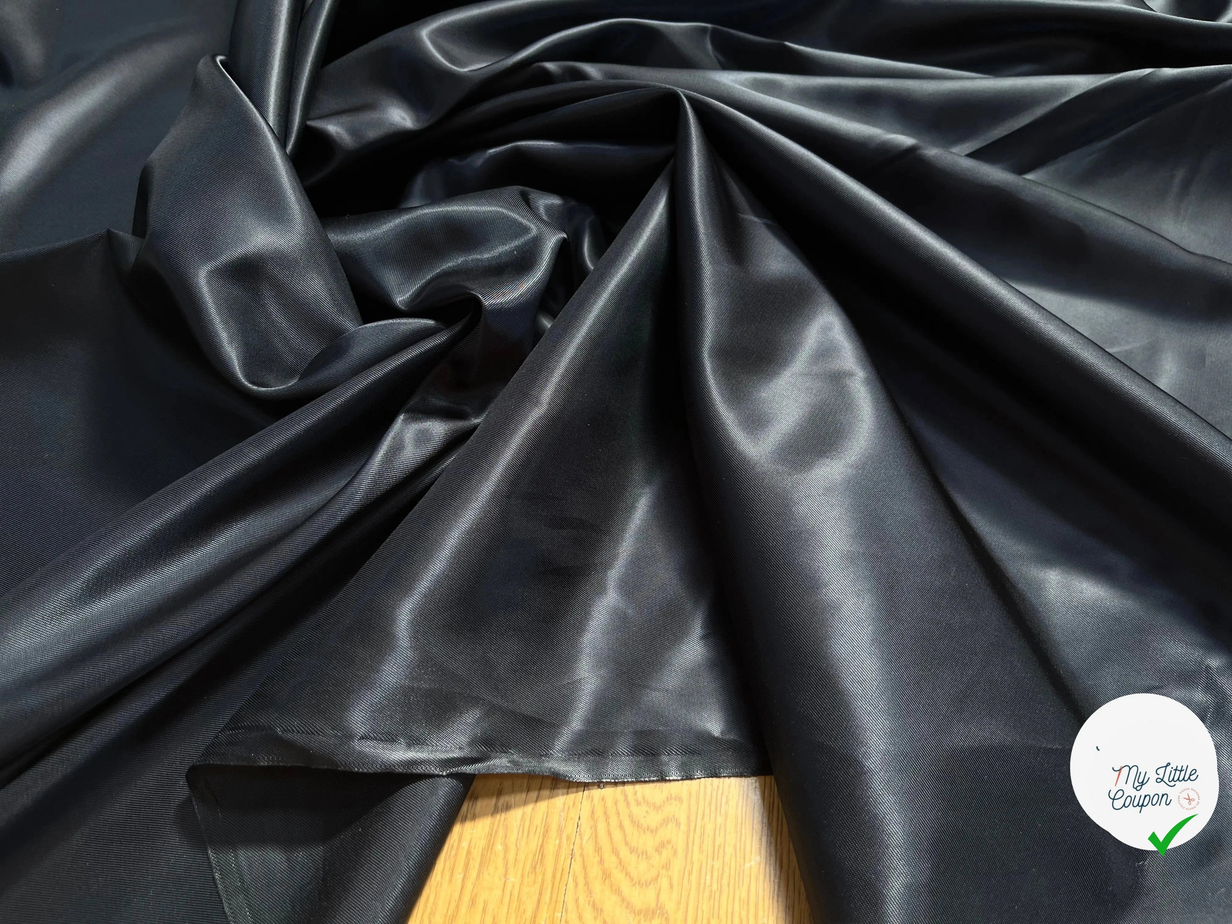 DOUBLURE SERGÉE VISCOSE NAVY NOIRE - My Little Coupon