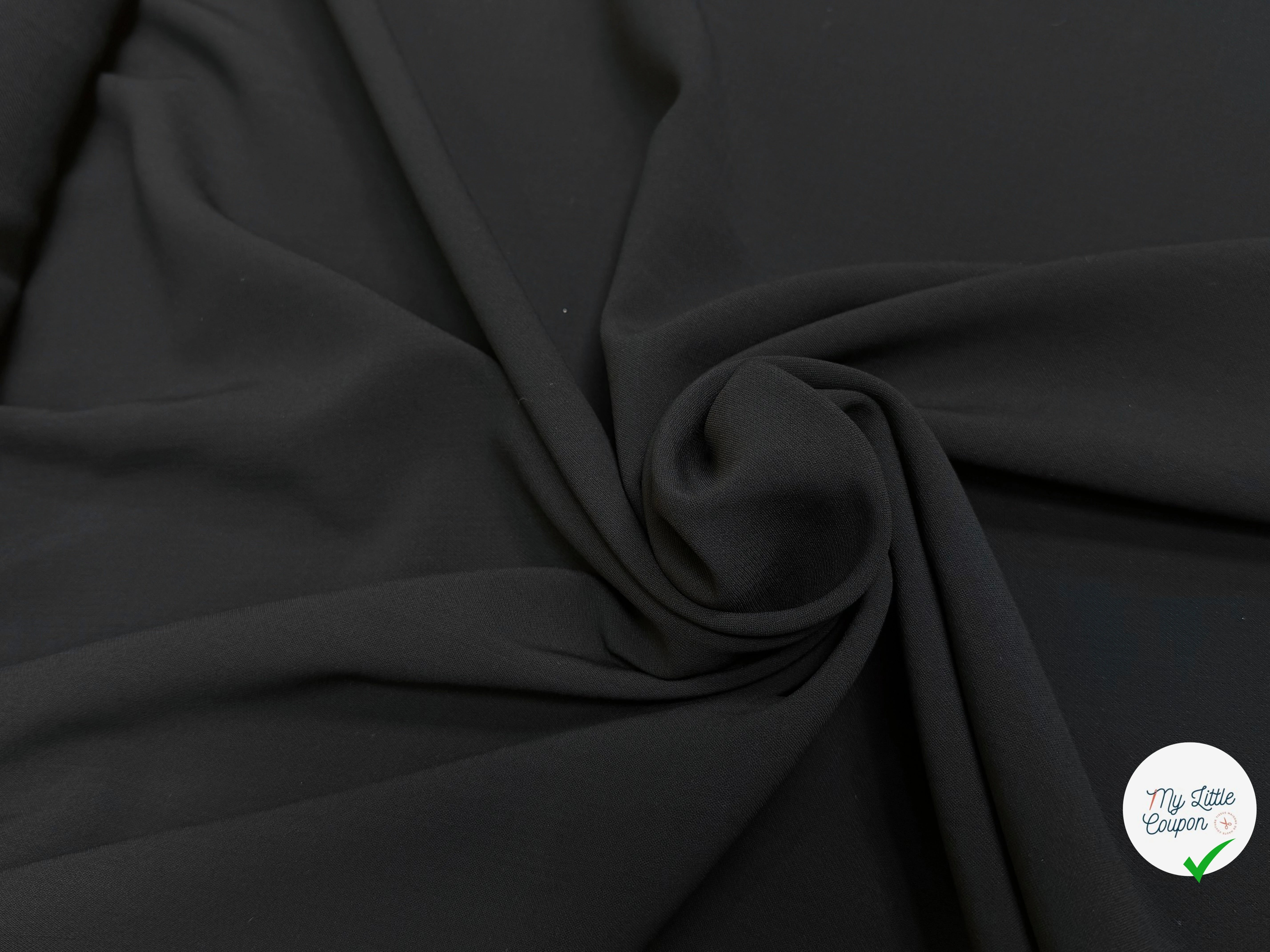 (Chute) DRAPERIE 100% LAINE VIERGE NOIR STRETCH BELLE TENUE - My Little Coupon