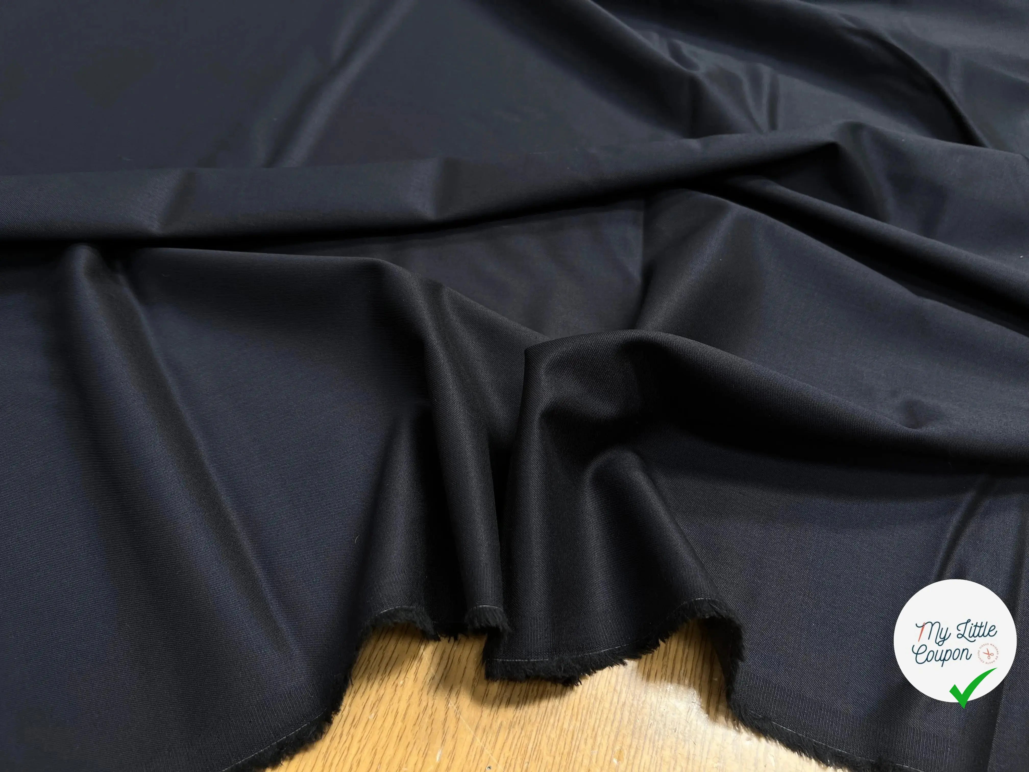 DRAPERIE 100% LAINEBLEU MARINE ENVERS NOIR UNI - My Little Coupon