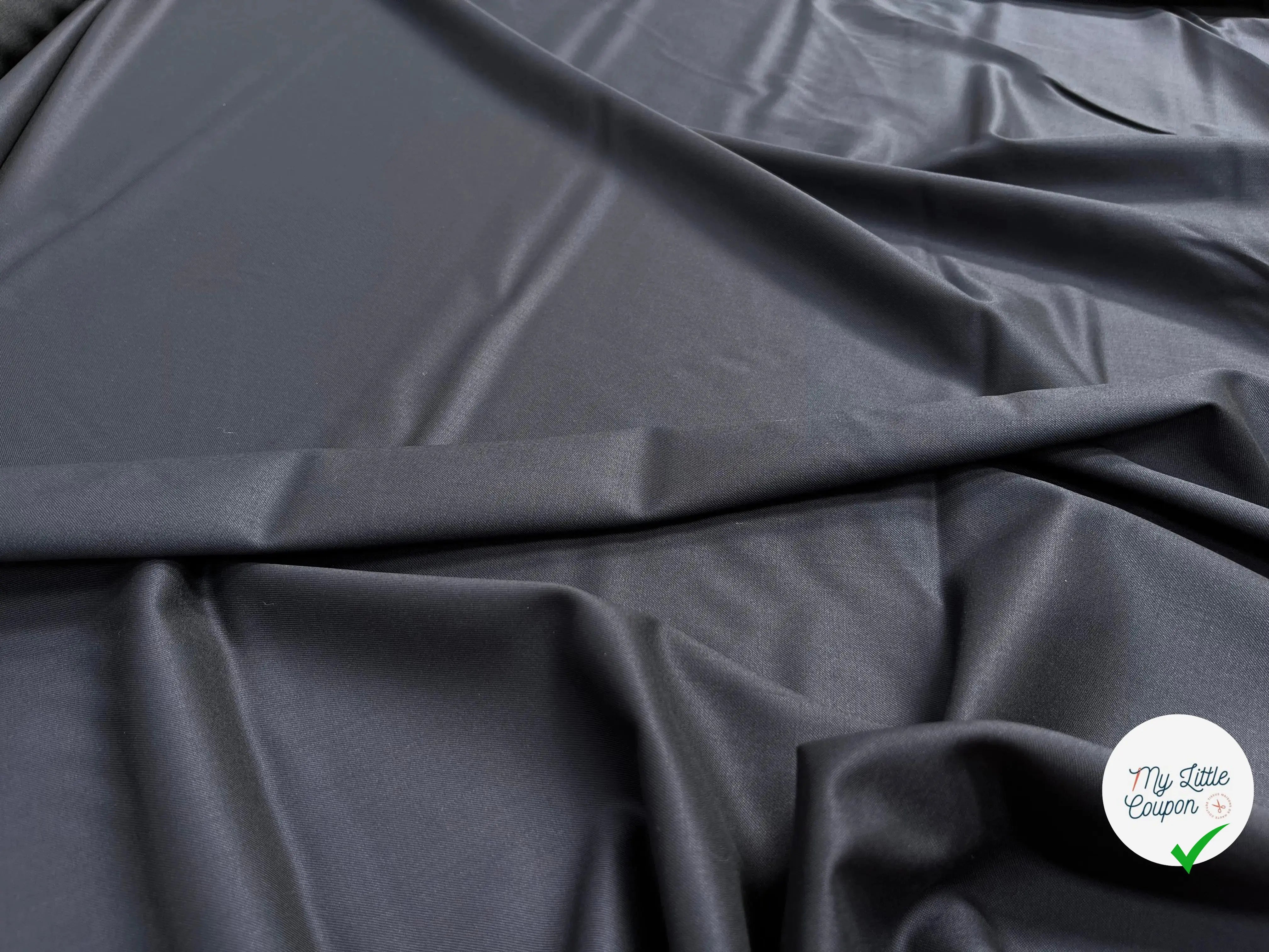 DRAPERIE 100% LAINEBLEU MARINE ENVERS NOIR UNI - My Little Coupon