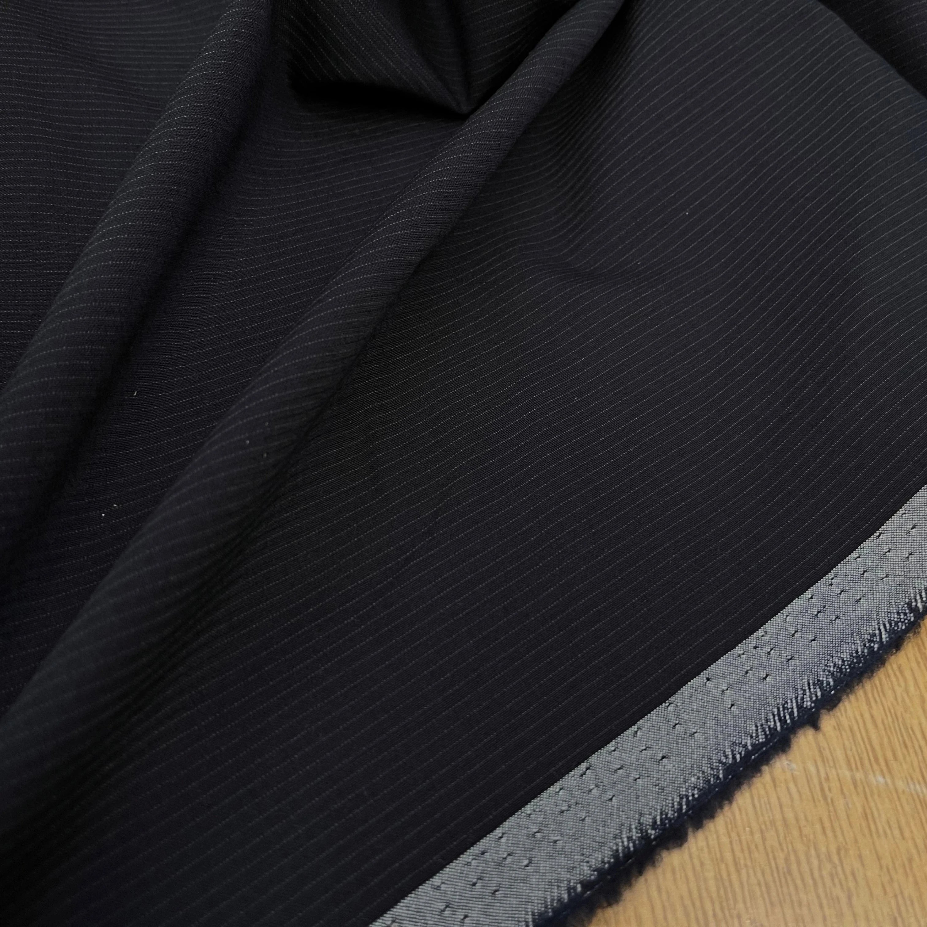 DRAPERIE DE LAINE BLEU NUIT FINES RAYURES - My Little Coupon