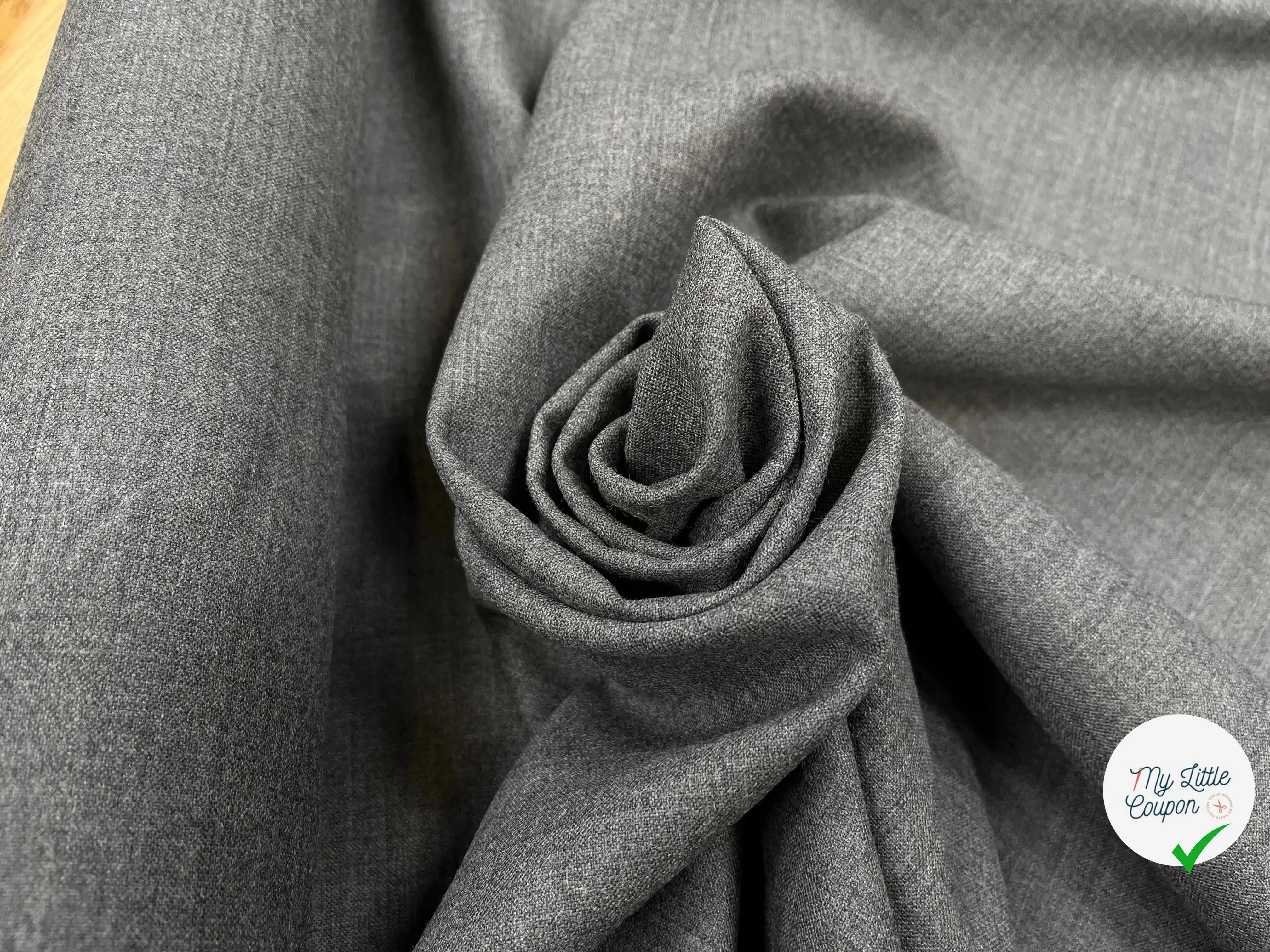 DRAPERIE DE LAINE STRETCH GRIS CHINÉ - My Little Coupon