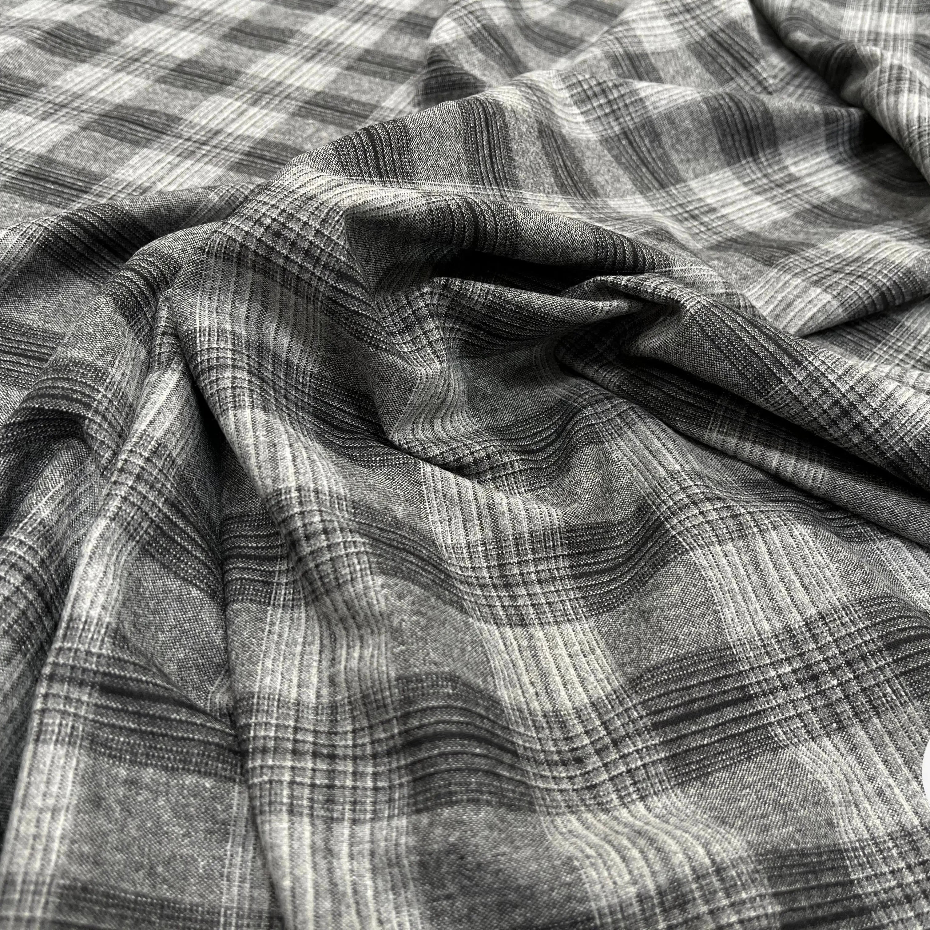 DRAPERIE FLANELLE MOTIF PRINCE DE GALLES GRIS - My Little Coupon