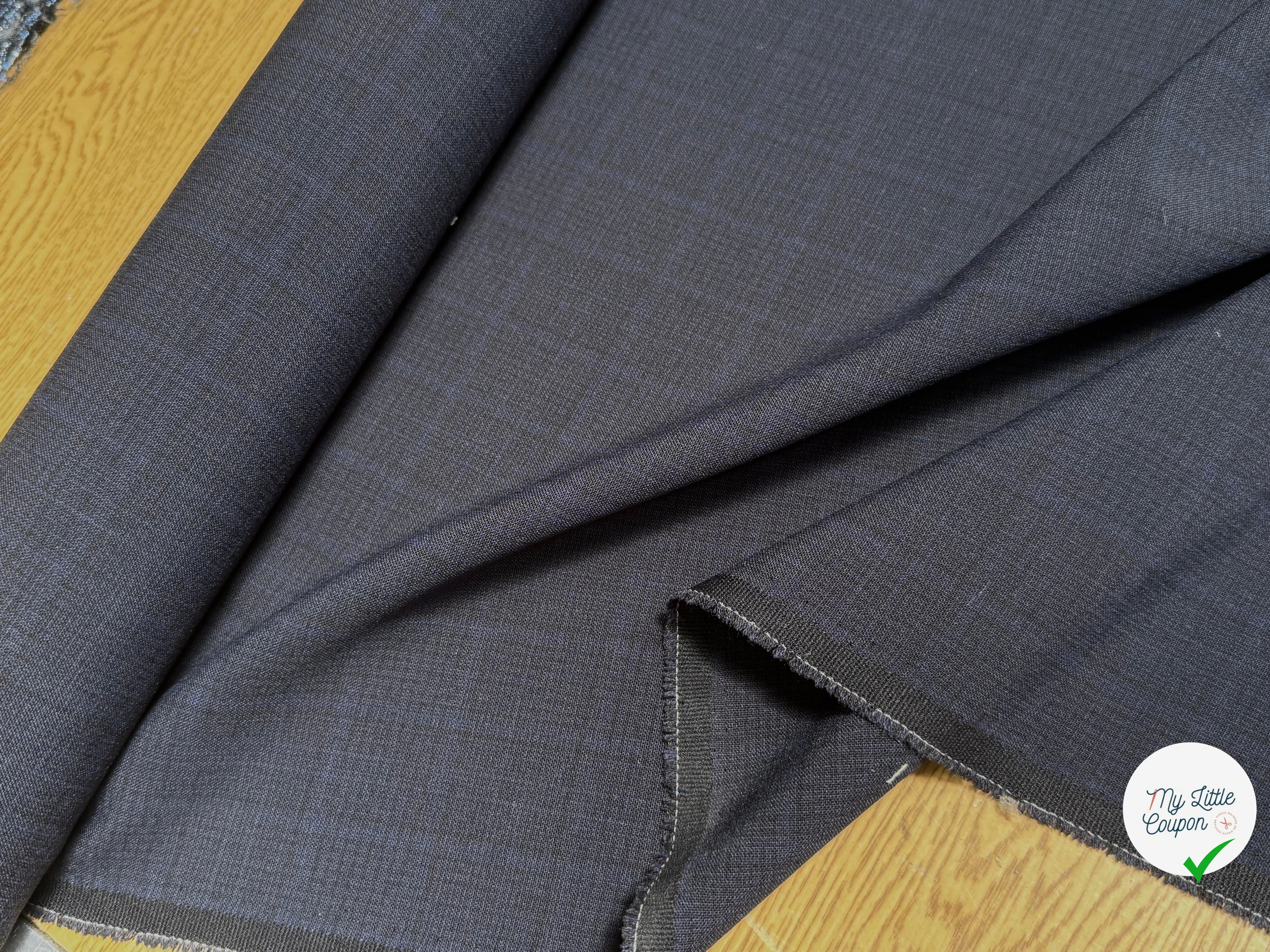 (Chute) DRAPERIE POLYVISCOSE À CARREAUX ÉLÉGANT BLEU NOIR - My Little Coupon