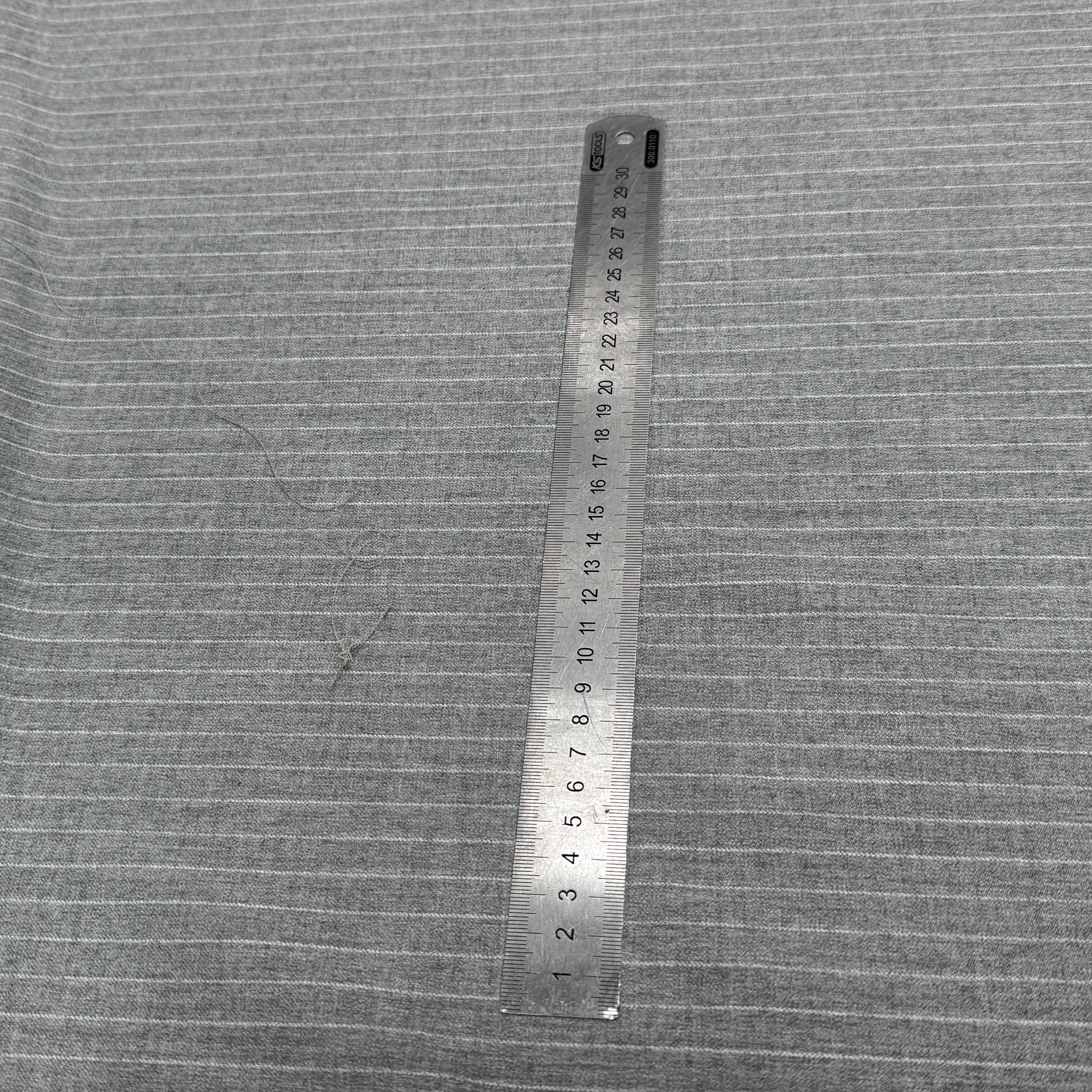 DRAPERIE POLYVISCOSE LAINE STRETCH GRIS RAYÉ - My Little Coupon