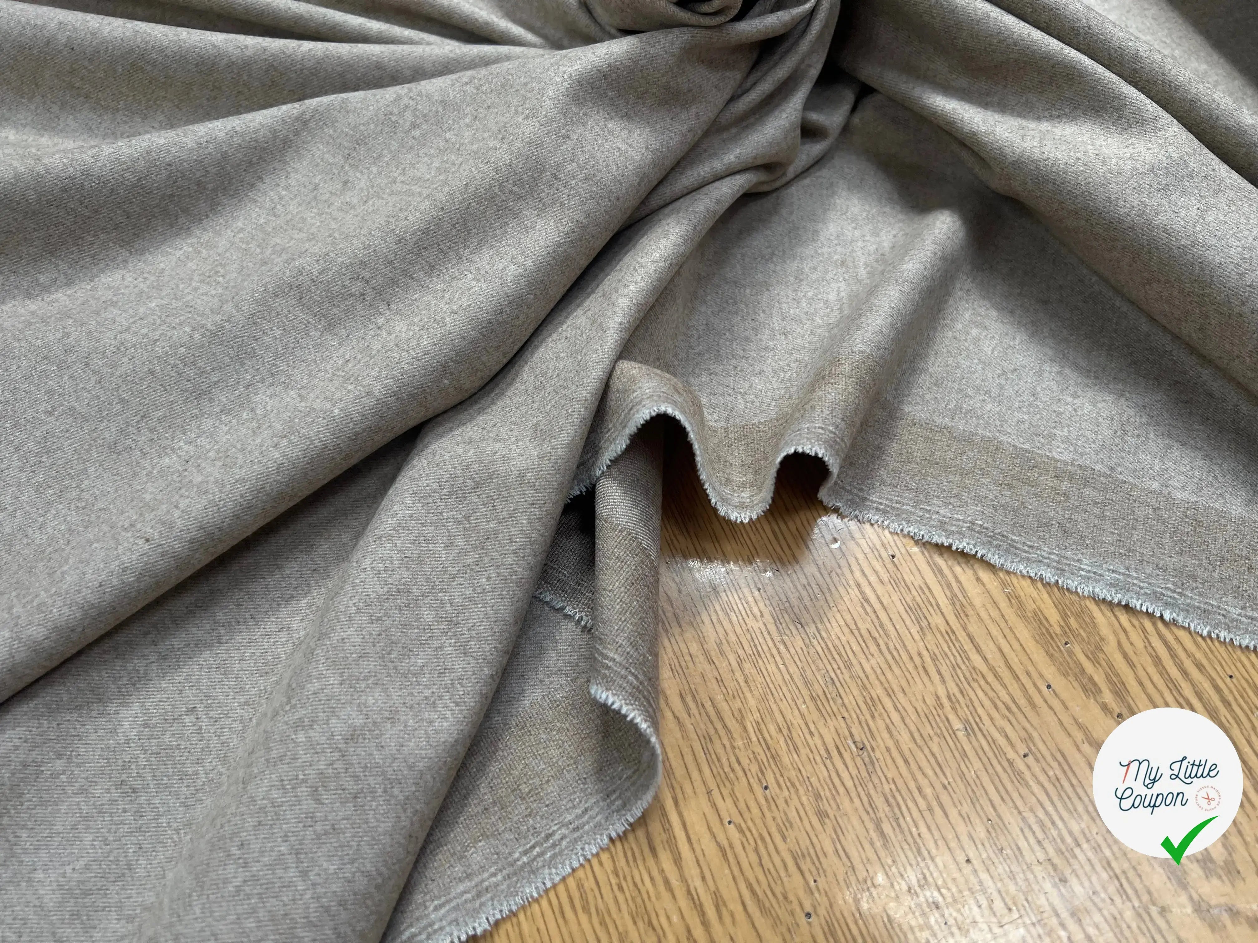 FLANELLE DE COTON SERGÉE MARRON GLACÉ - My Little Coupon