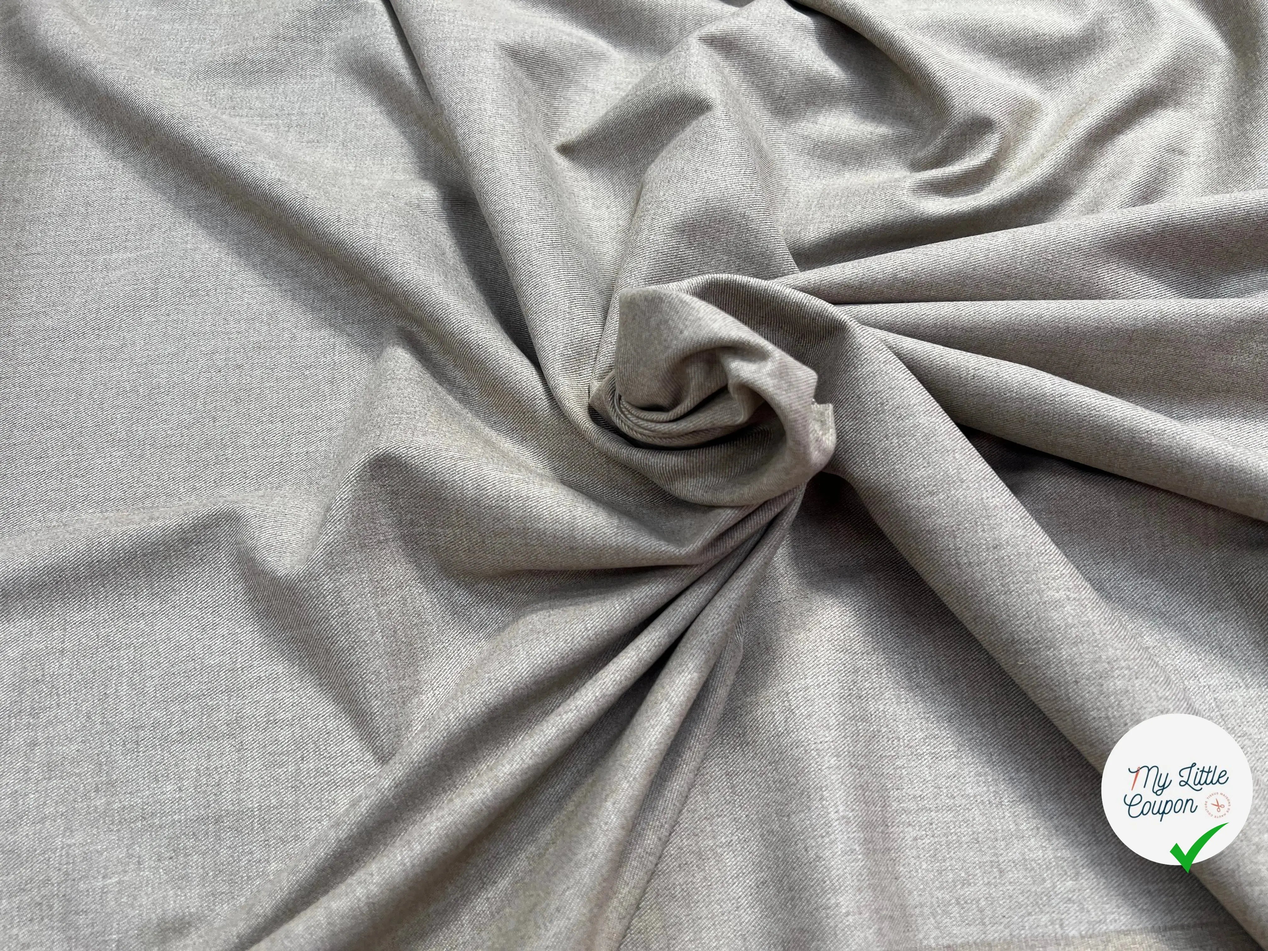 FLANELLE DE COTON SERGÉE MARRON GLACÉ - My Little Coupon