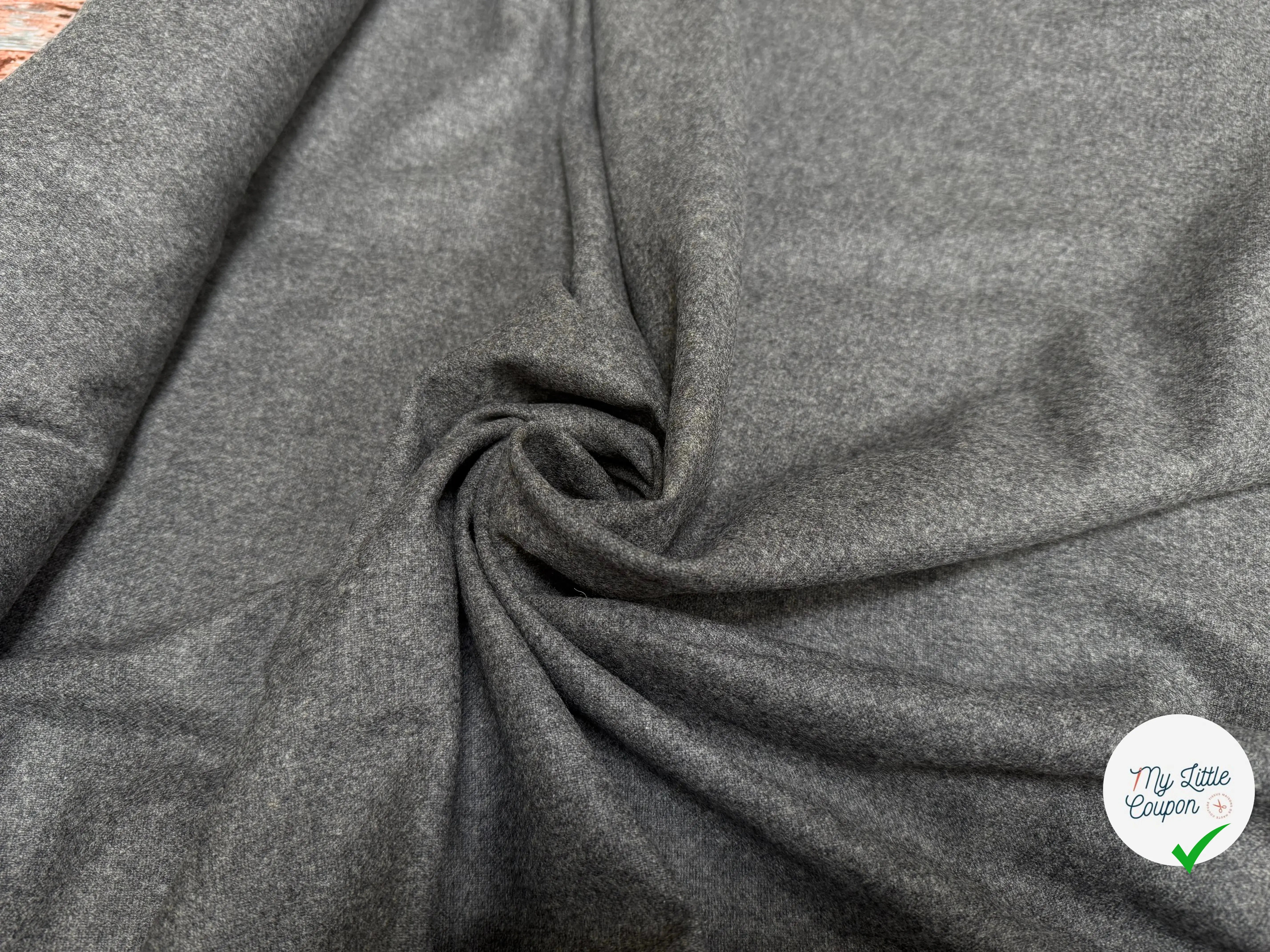 FLANELLE DE LAINE LOURDE UNI GRIS CLAIR - My Little Coupon