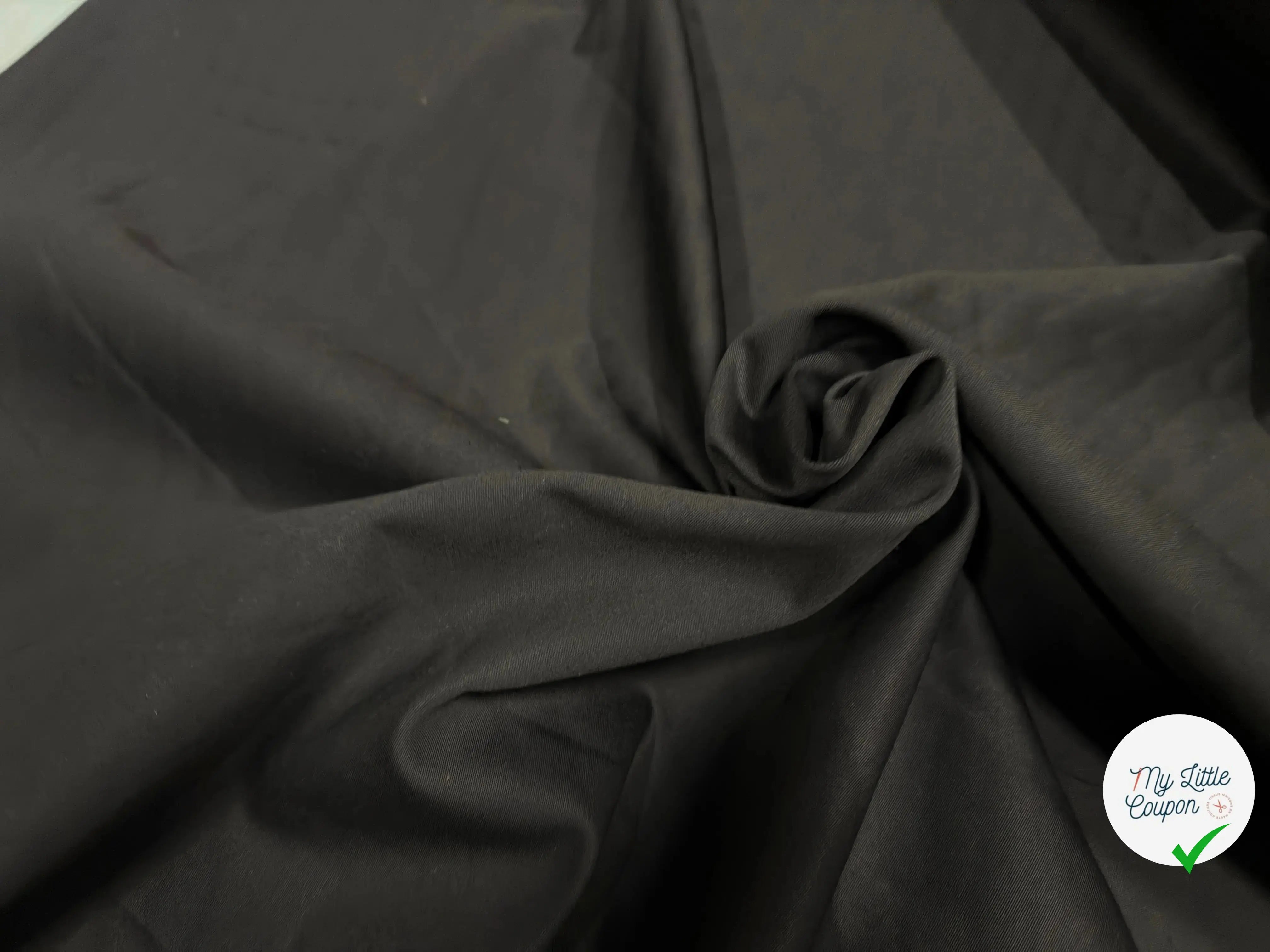GABARDINE DE COTON JAPONAIS SAGAWA NOIR - My Little Coupon