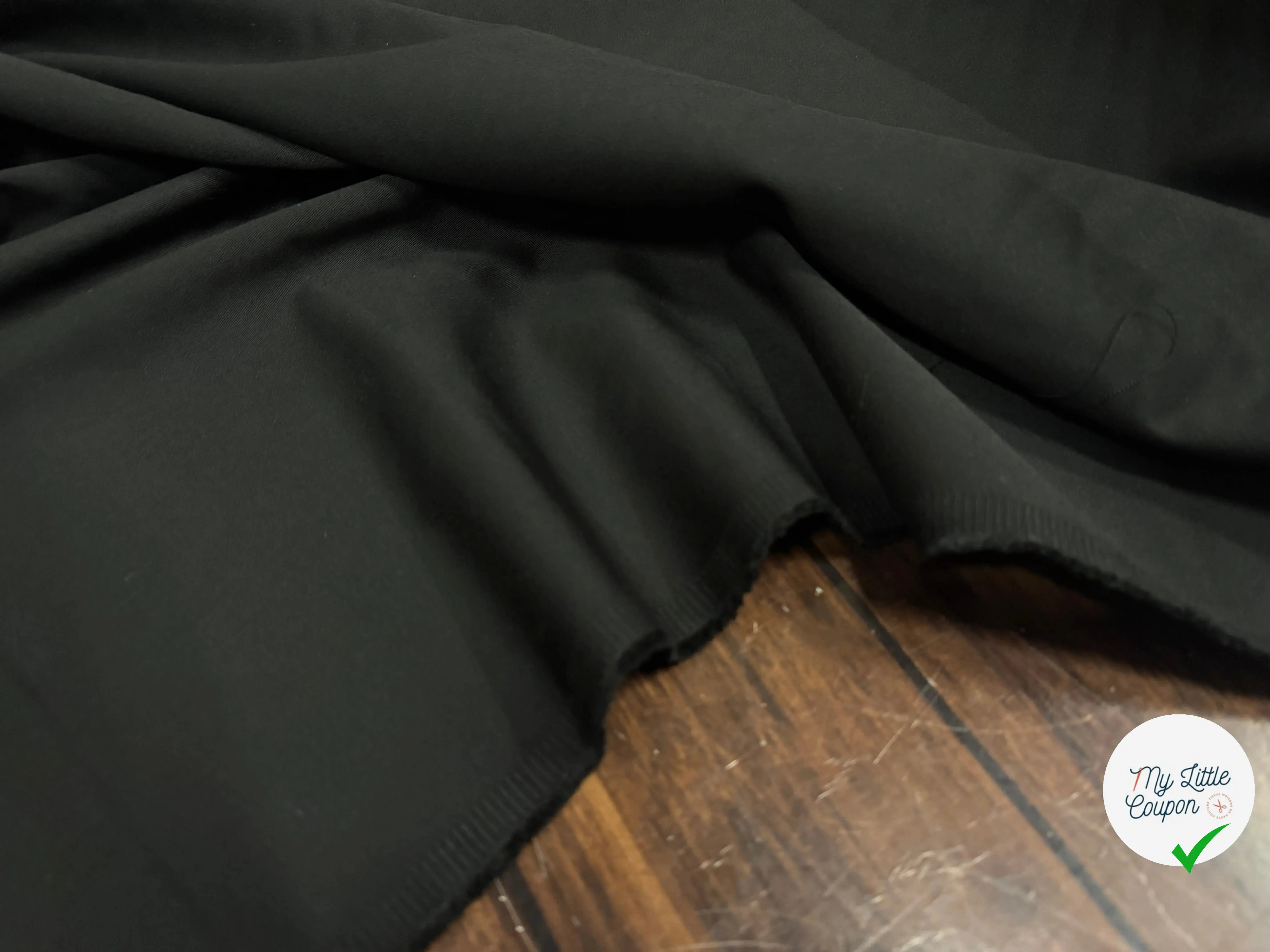 GABARDINE DE COTON JAPONAIS SAGAWA NOIR - My Little Coupon