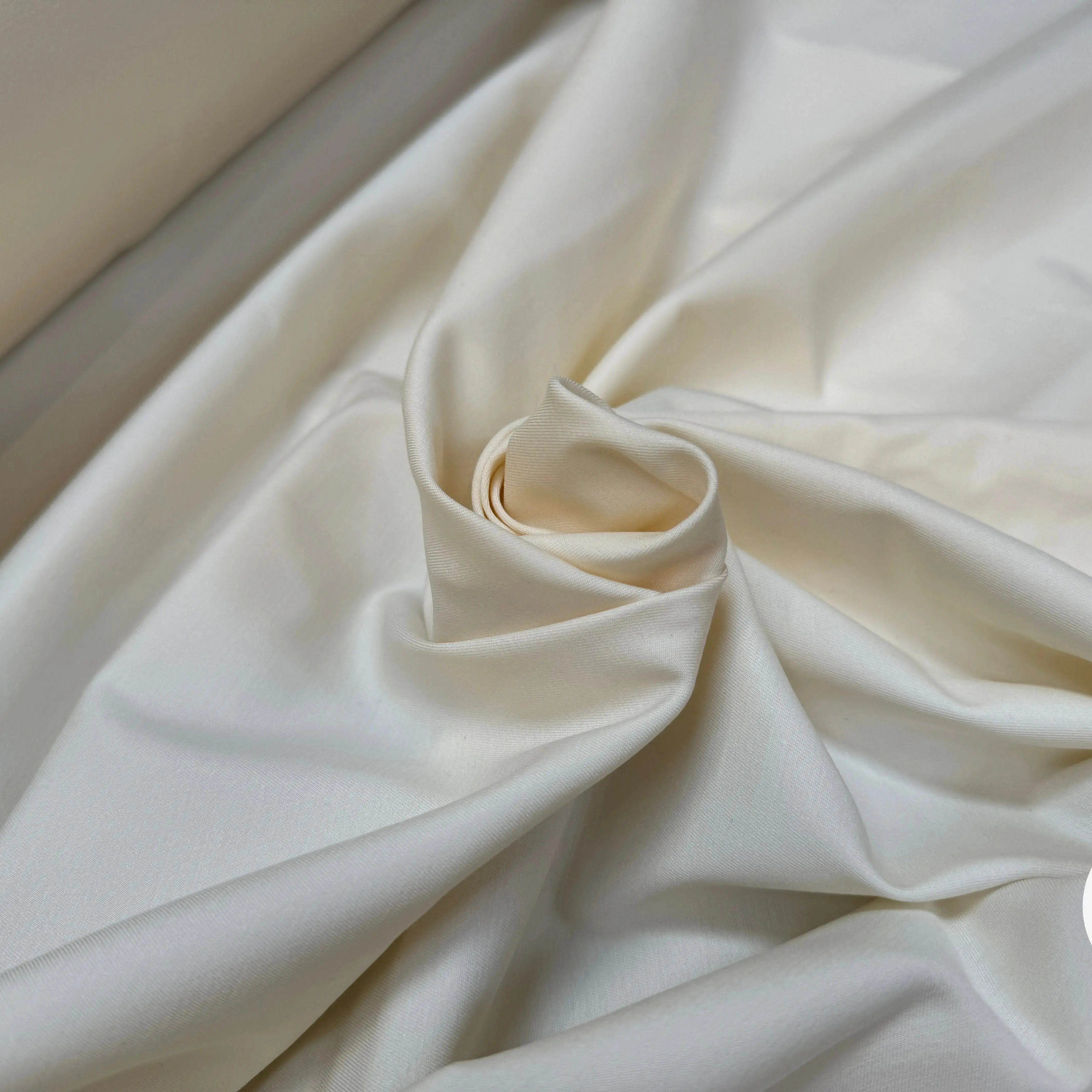 GABARDINE DE COTON STRETCH IVORY - My Little Coupon