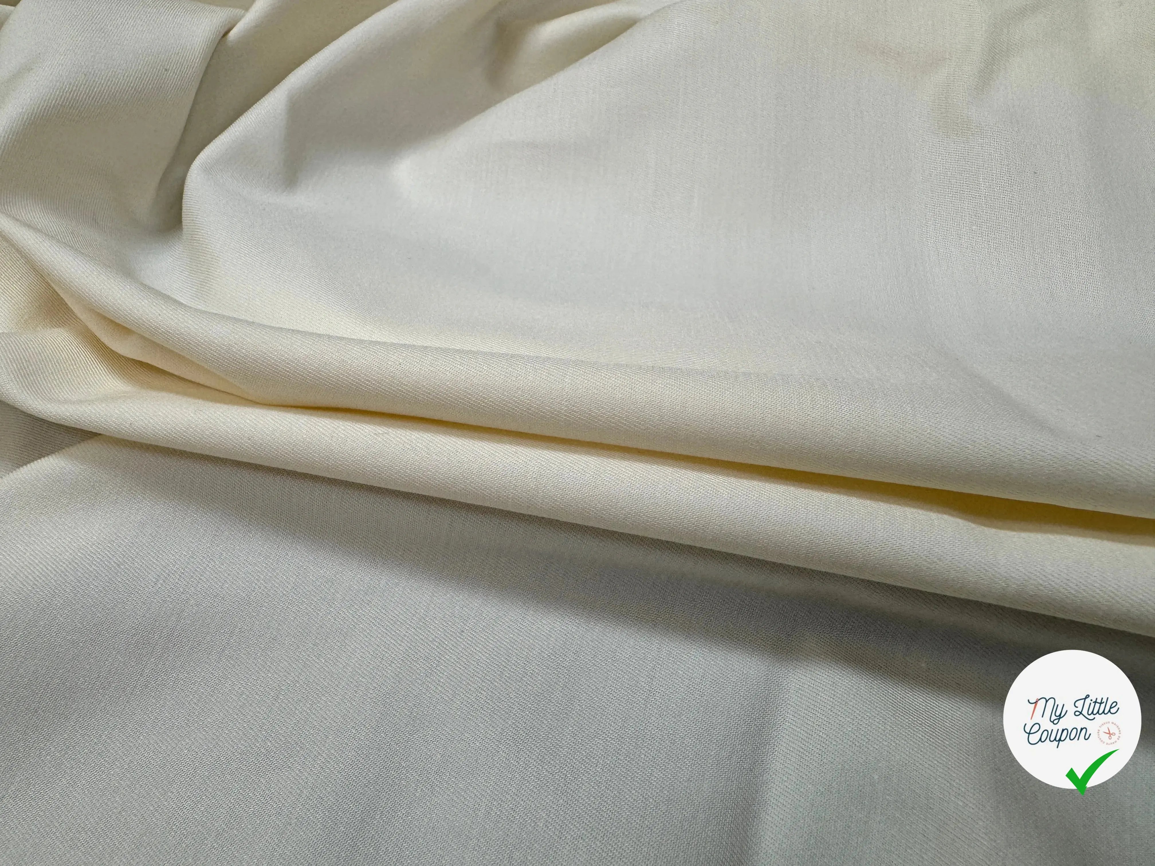 GABARDINE DE COTON STRETCH IVORY - My Little Coupon