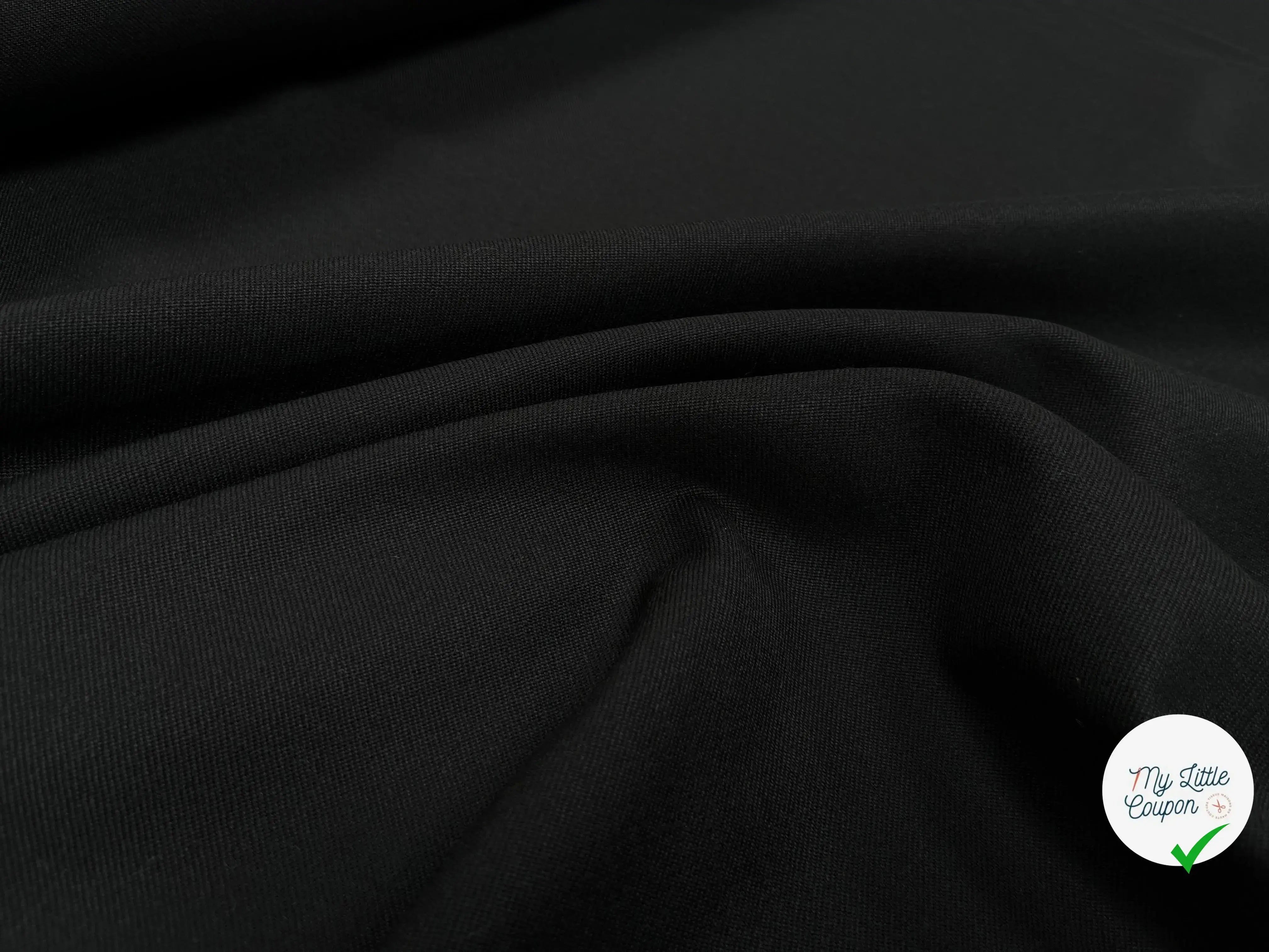 GABARDINE DE LAINE NOIR SERGEE - My Little Coupon