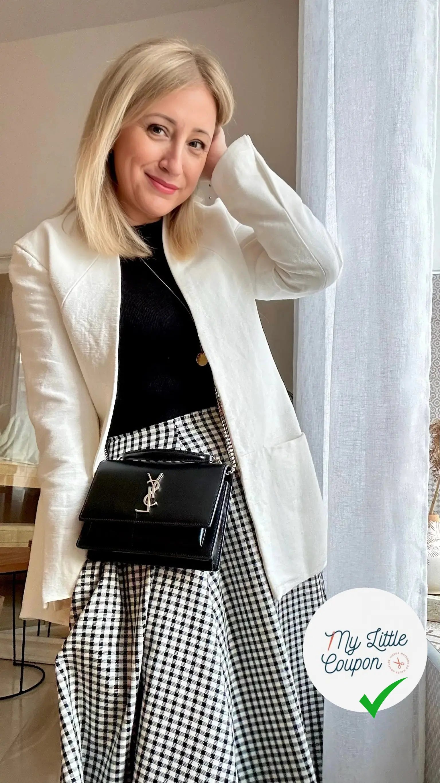 GABARDINE DUVETEUSE DAMIER SERGÉ MARQUÉ MSO