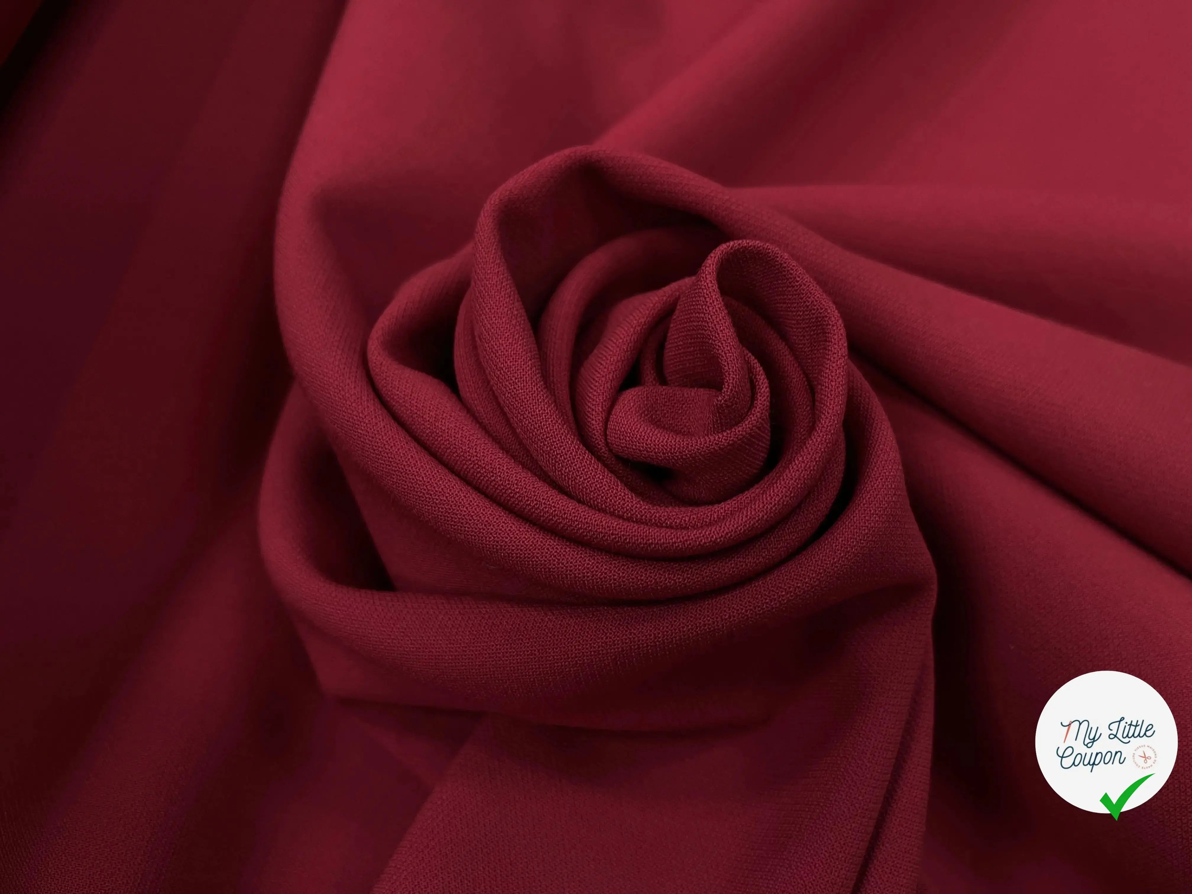 GABARDINE LAINE VIERGE ROUGE RUBY STRETCH - My Little Coupon