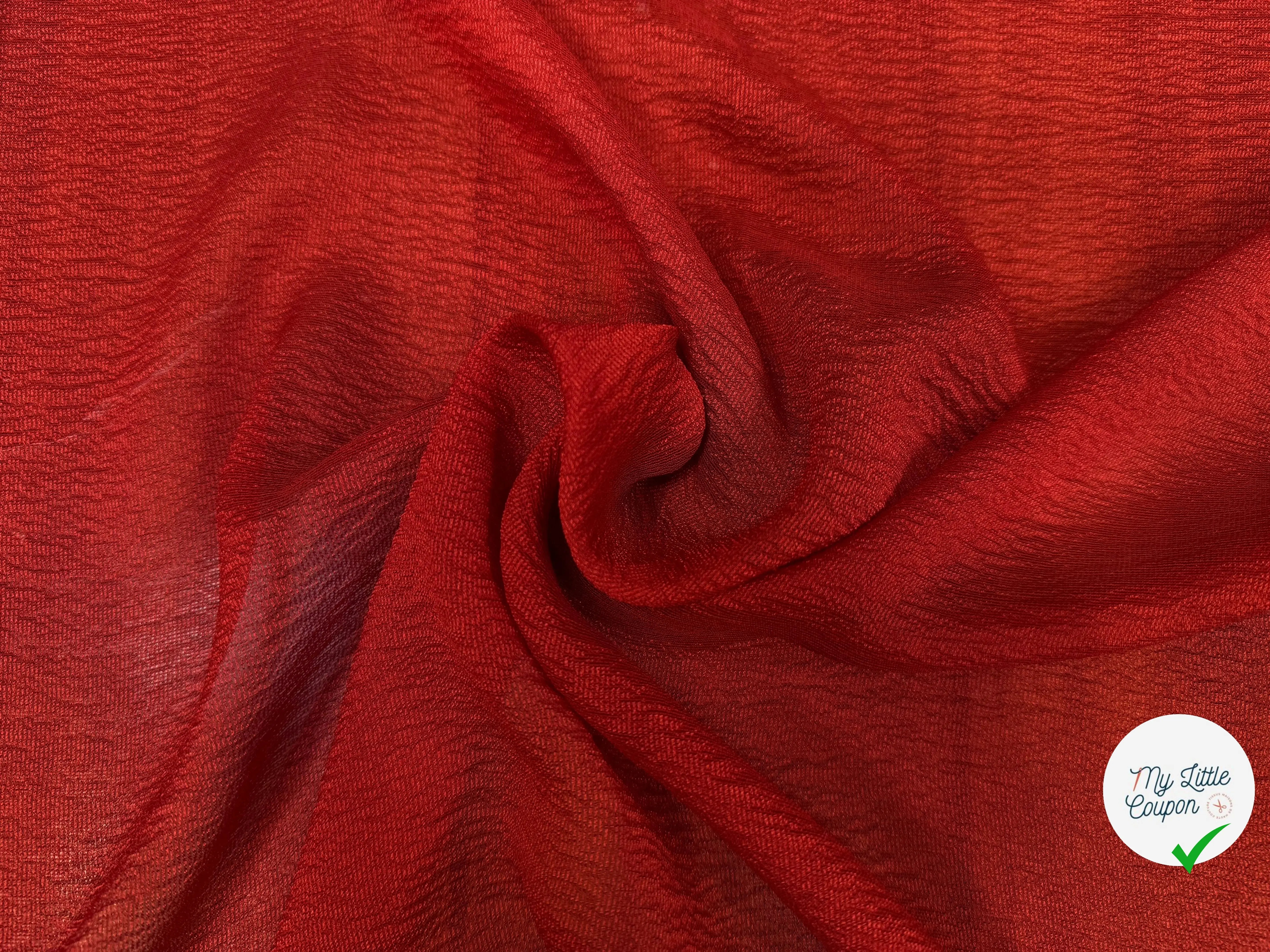 HAMMERED SILK GAUZE, Peppery Red - My Little Coupon