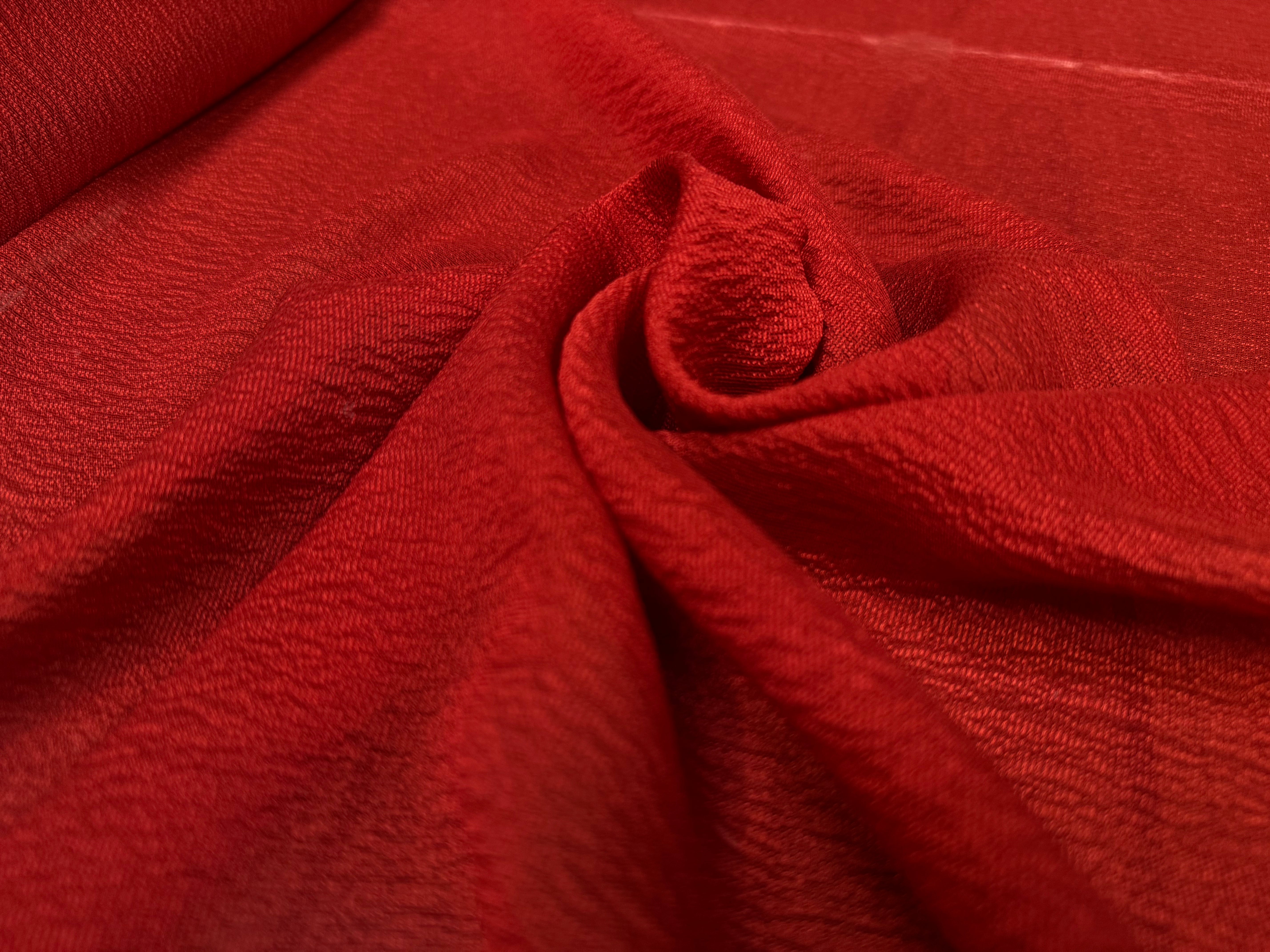 HAMMERED SILK GAUZE, Peppery Red - My Little Coupon