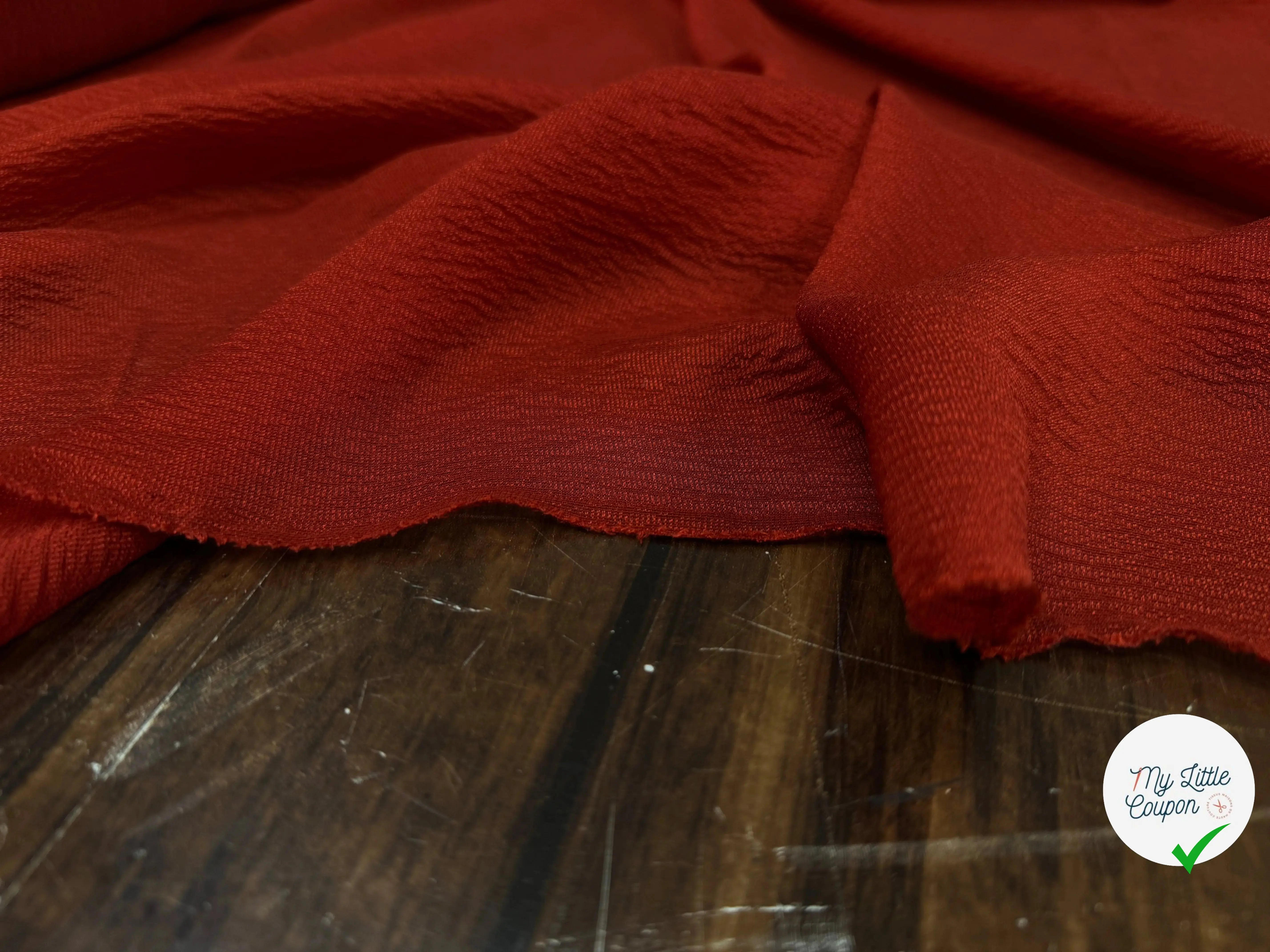 HAMMERED SILK GAUZE, Peppery Red - My Little Coupon