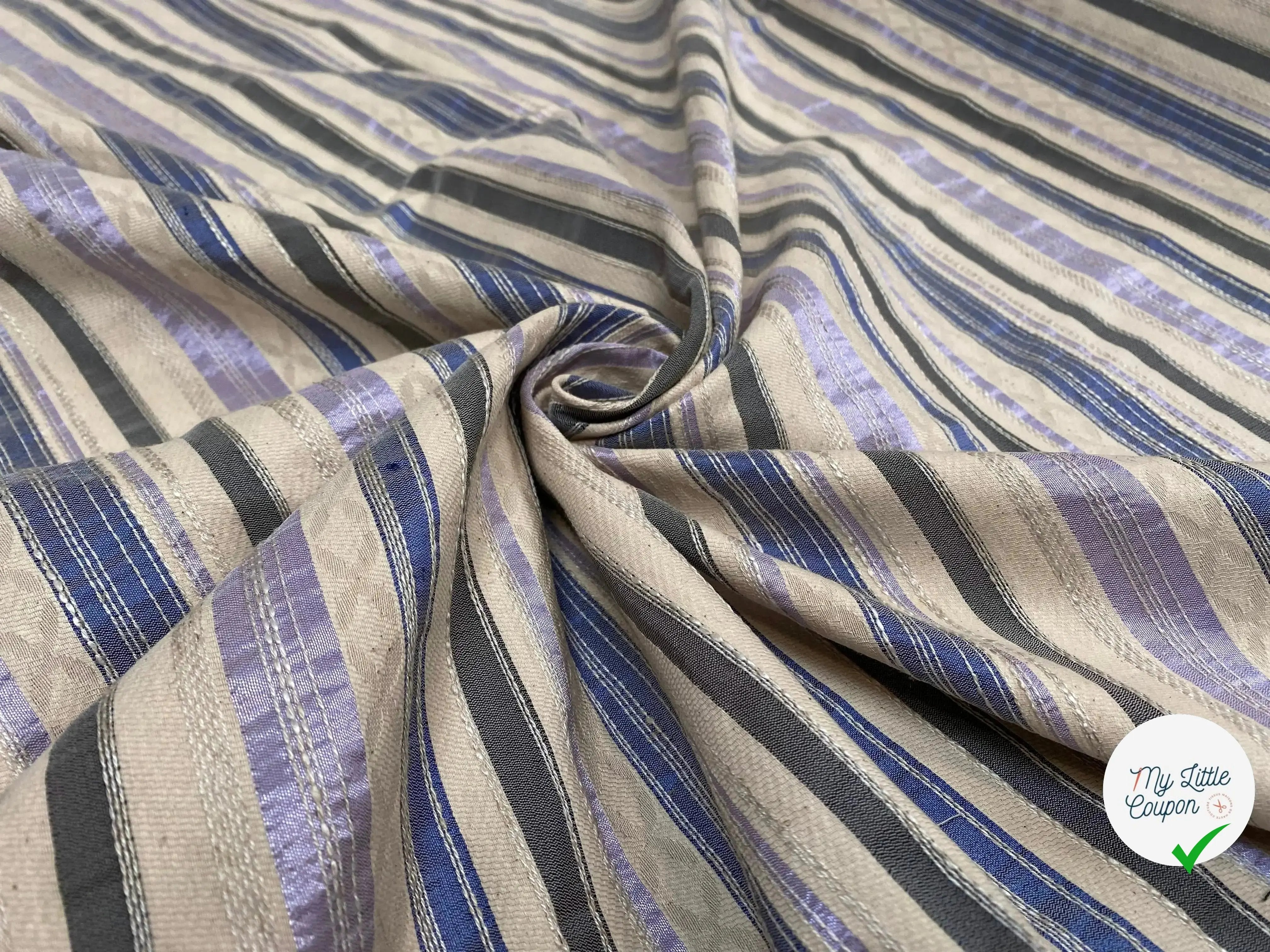 JACQUARD À RAYURES BLEU - My Little Coupon
