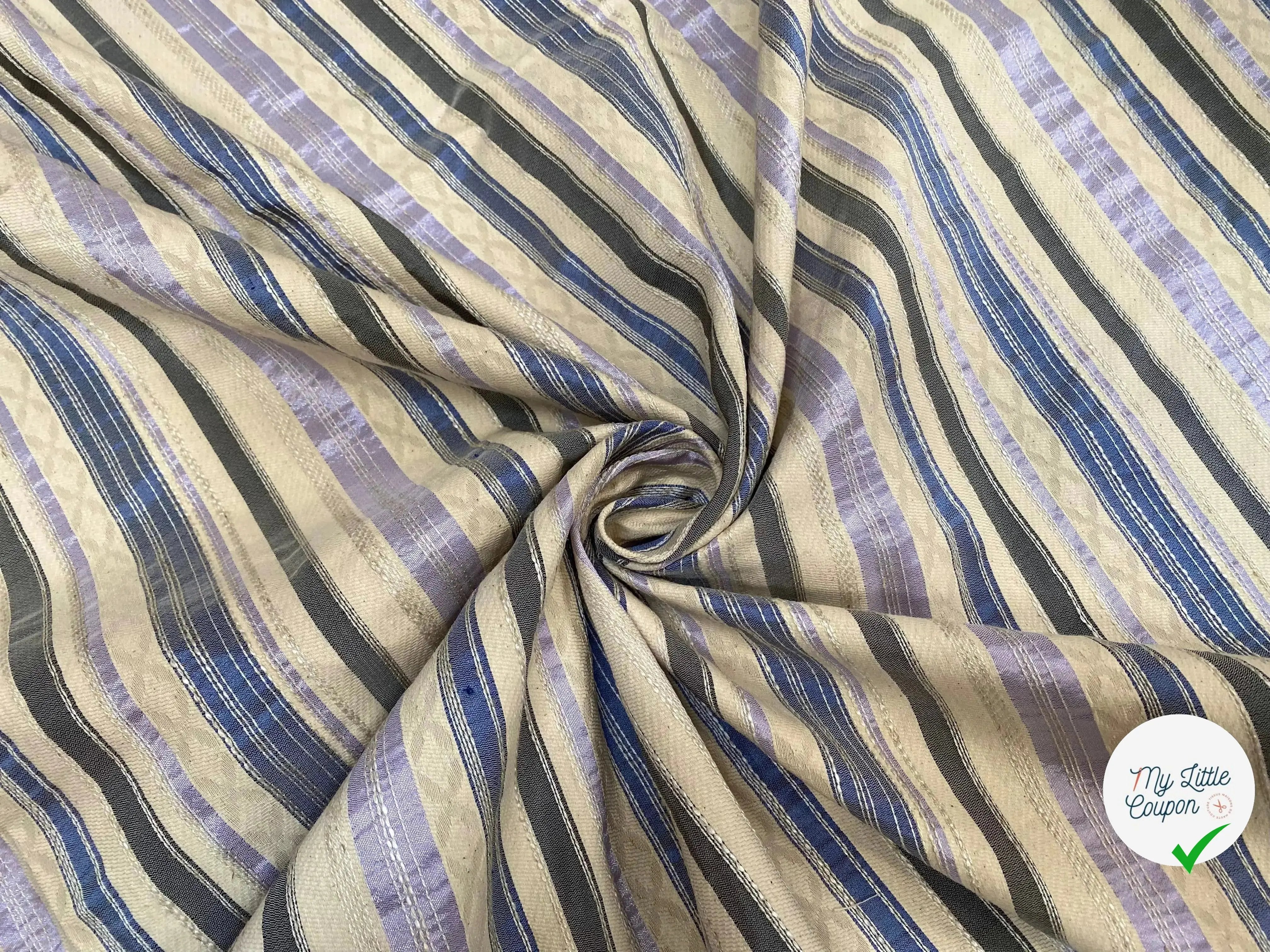 JACQUARD À RAYURES BLEU - My Little Coupon