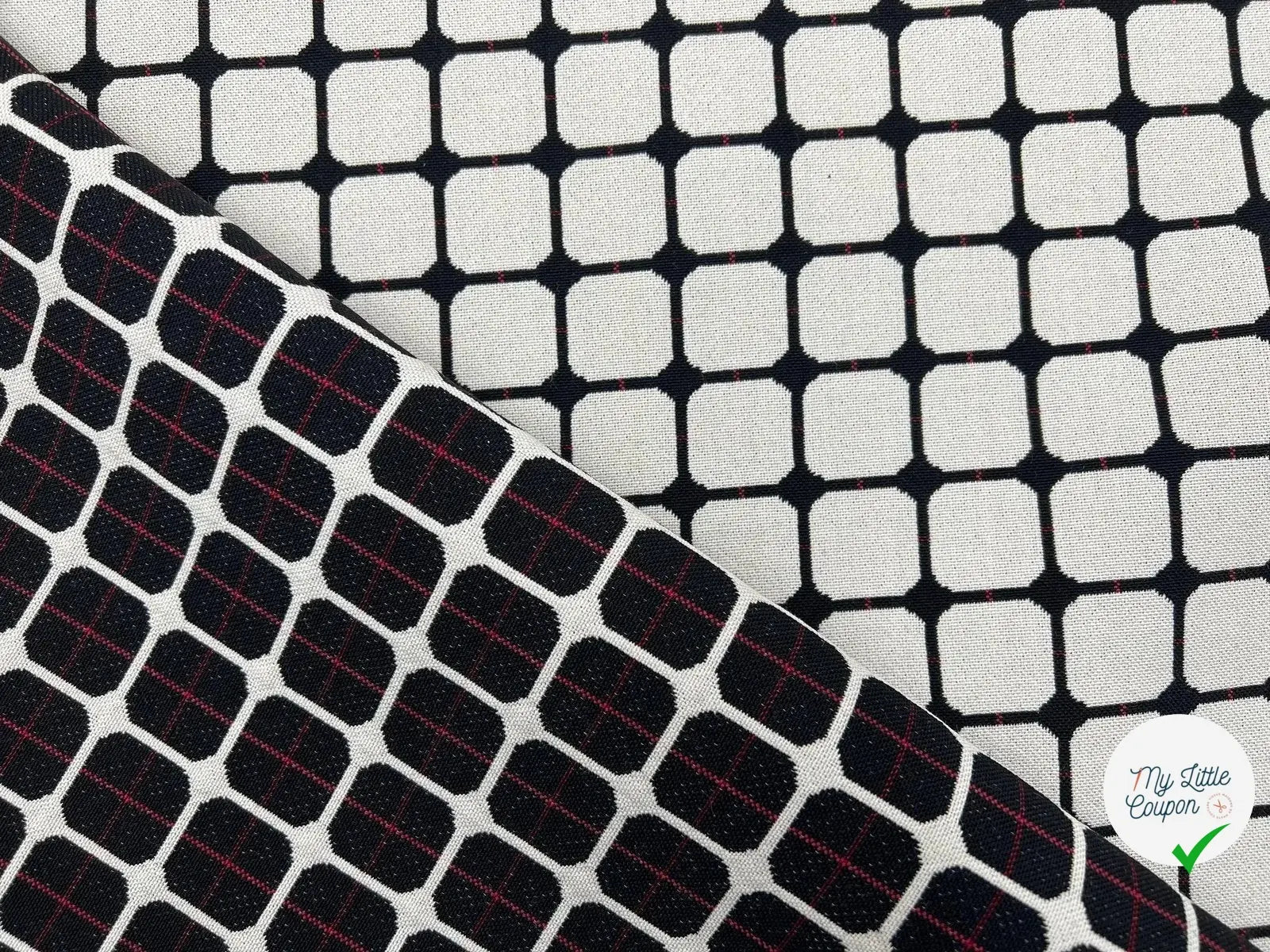 TOILE JACQUARD RÉVERSIBLE MOTIF CARREAUX - My Little Coupon - tissu - coudre