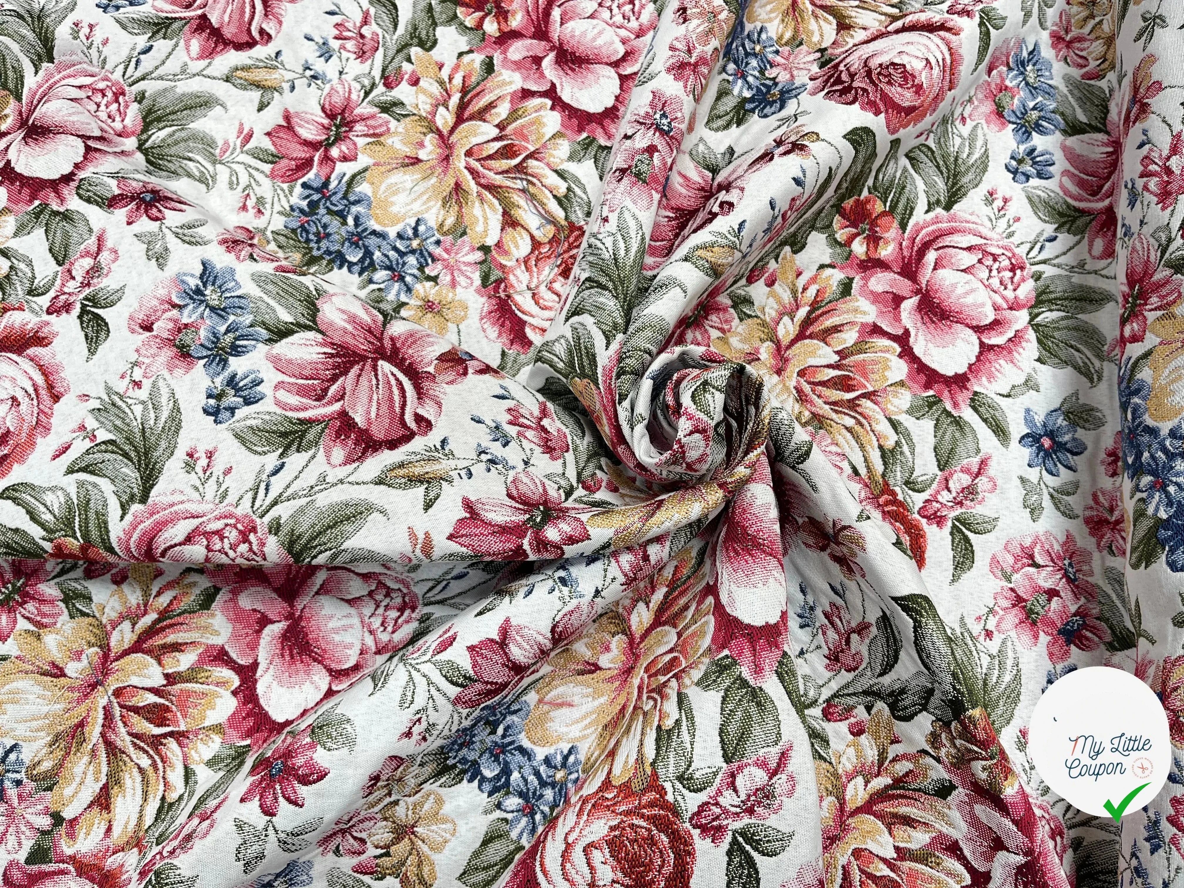 JACQUARD TISSÉ TEINT ALAIS ALLOVER ÉCRU ROSE - My Little Coupon