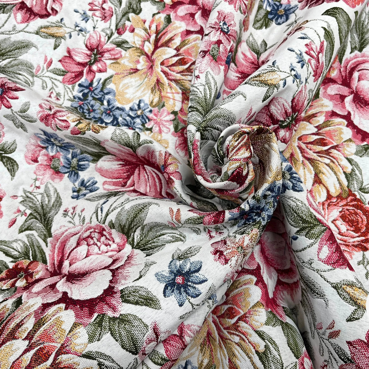 JACQUARD TISSÉ TEINT ALAIS ALLOVER ÉCRU ROSE - My Little Coupon