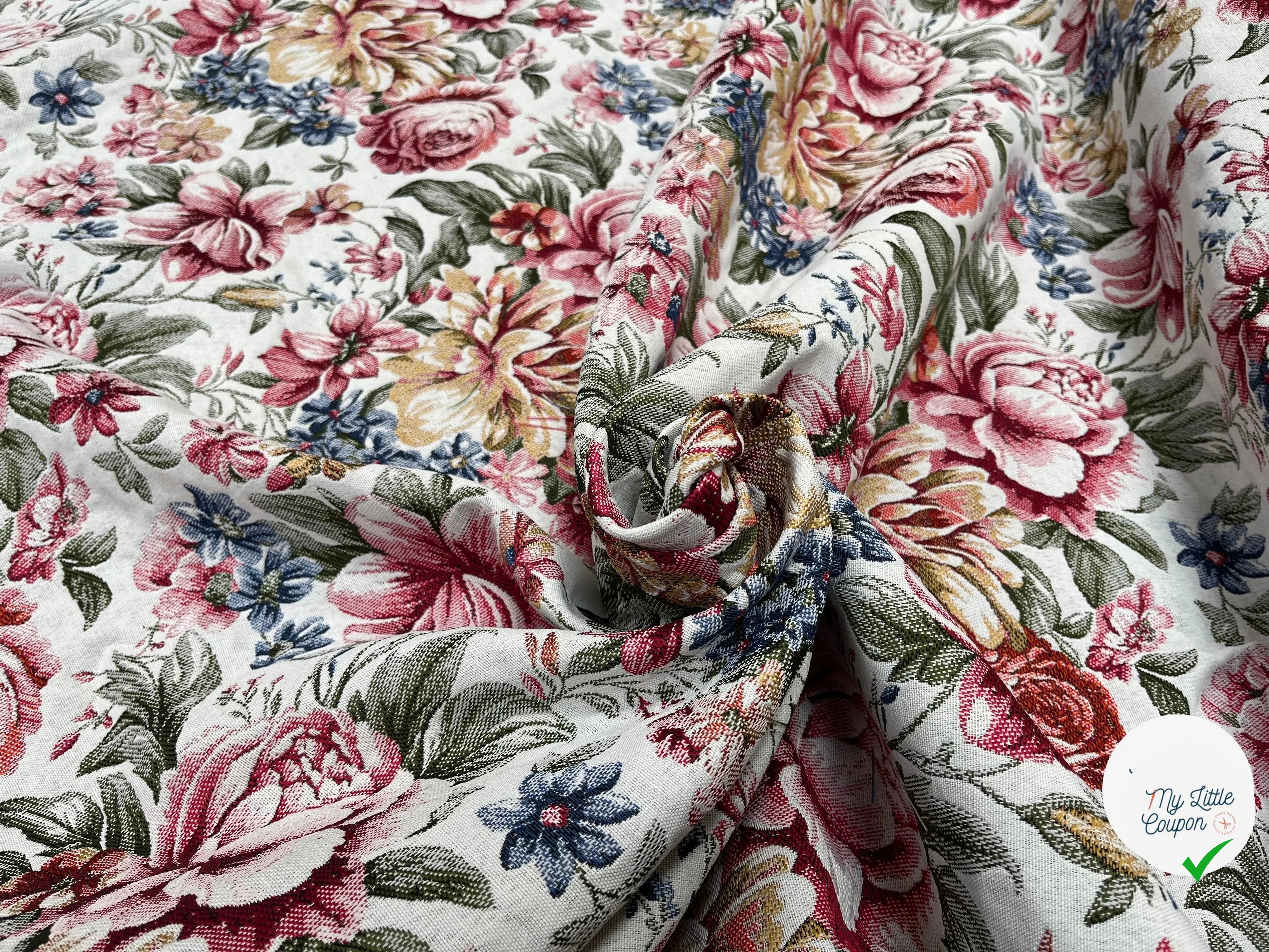 JACQUARD TISSÉ TEINT ALAIS ALLOVER ÉCRU ROSE - My Little Coupon