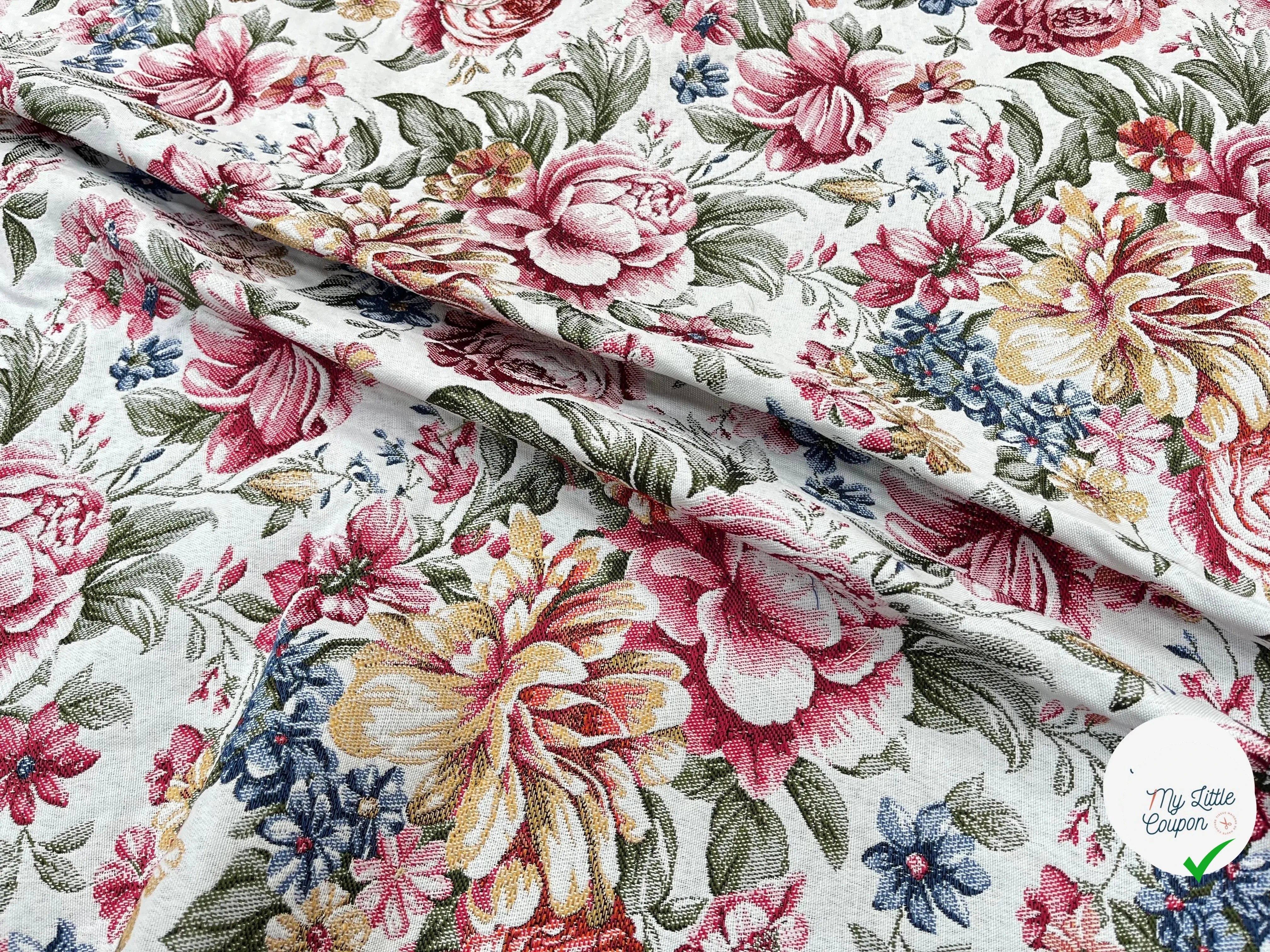 JACQUARD TISSÉ TEINT ALAIS ALLOVER ÉCRU ROSE - My Little Coupon