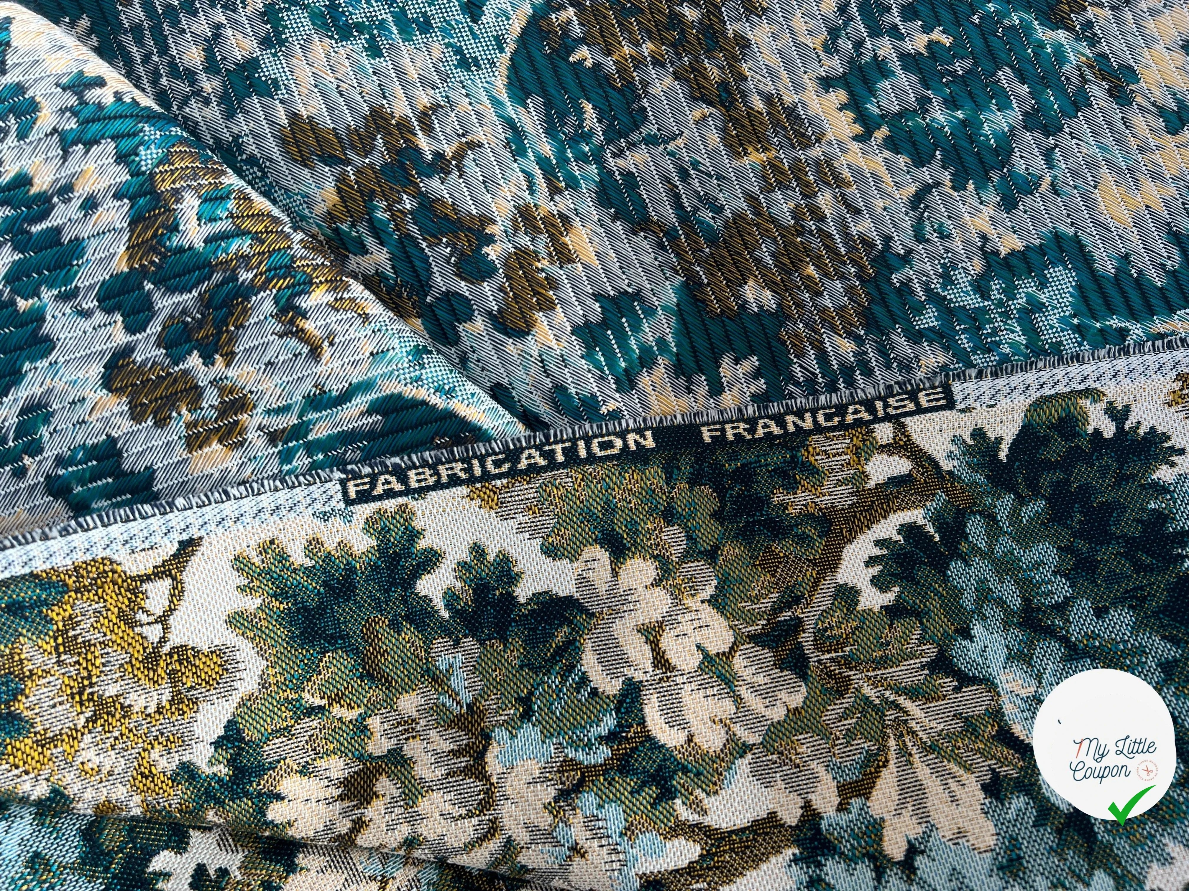 JACQUARD TISSÉ TEINT AUBUSSON ALLOVER ÉMERAUDE - My Little Coupon