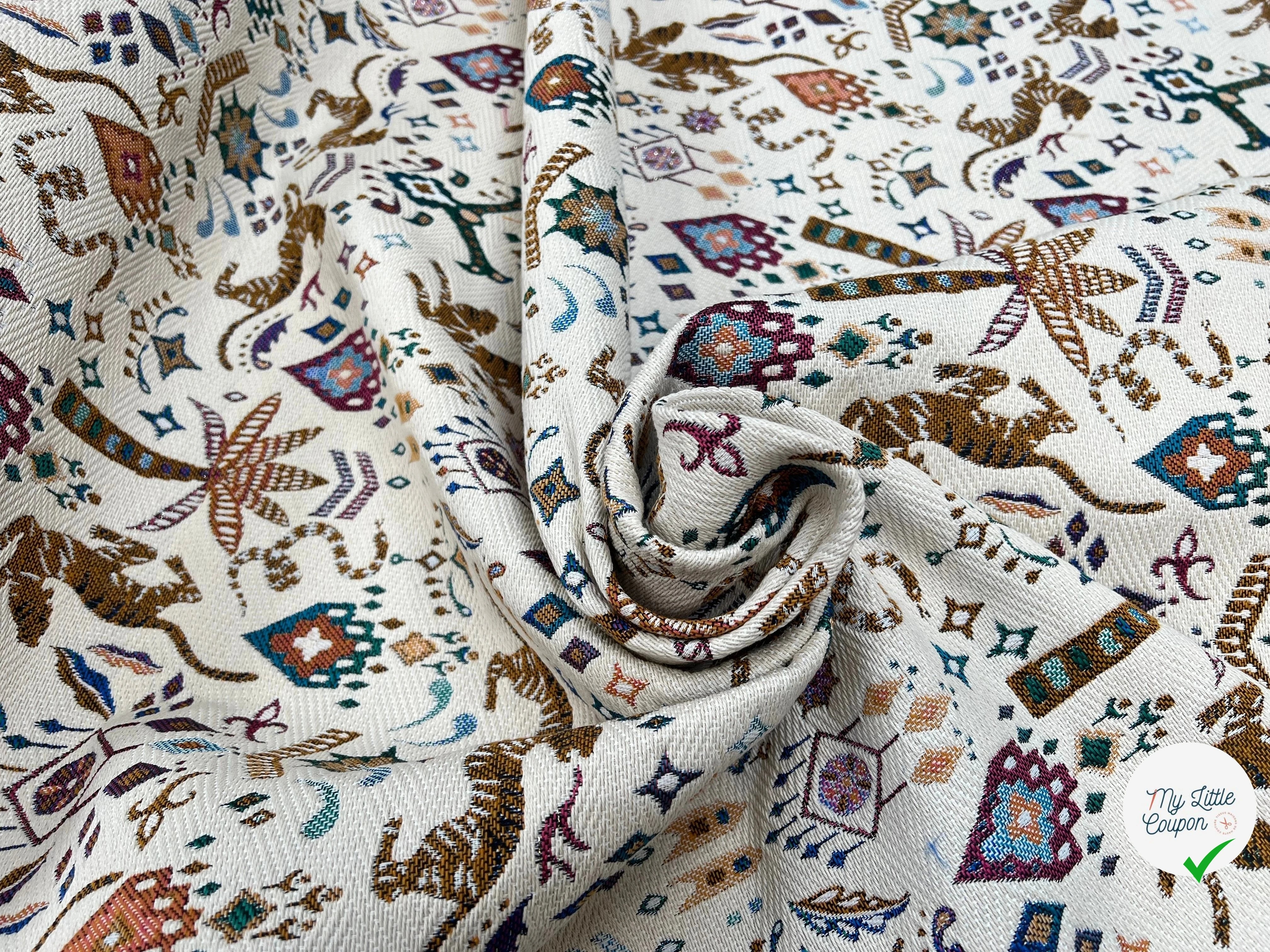 JACQUARD TISSÉ TEINT TIBET PAOLA ALLOVER BLANC - My Little Coupon