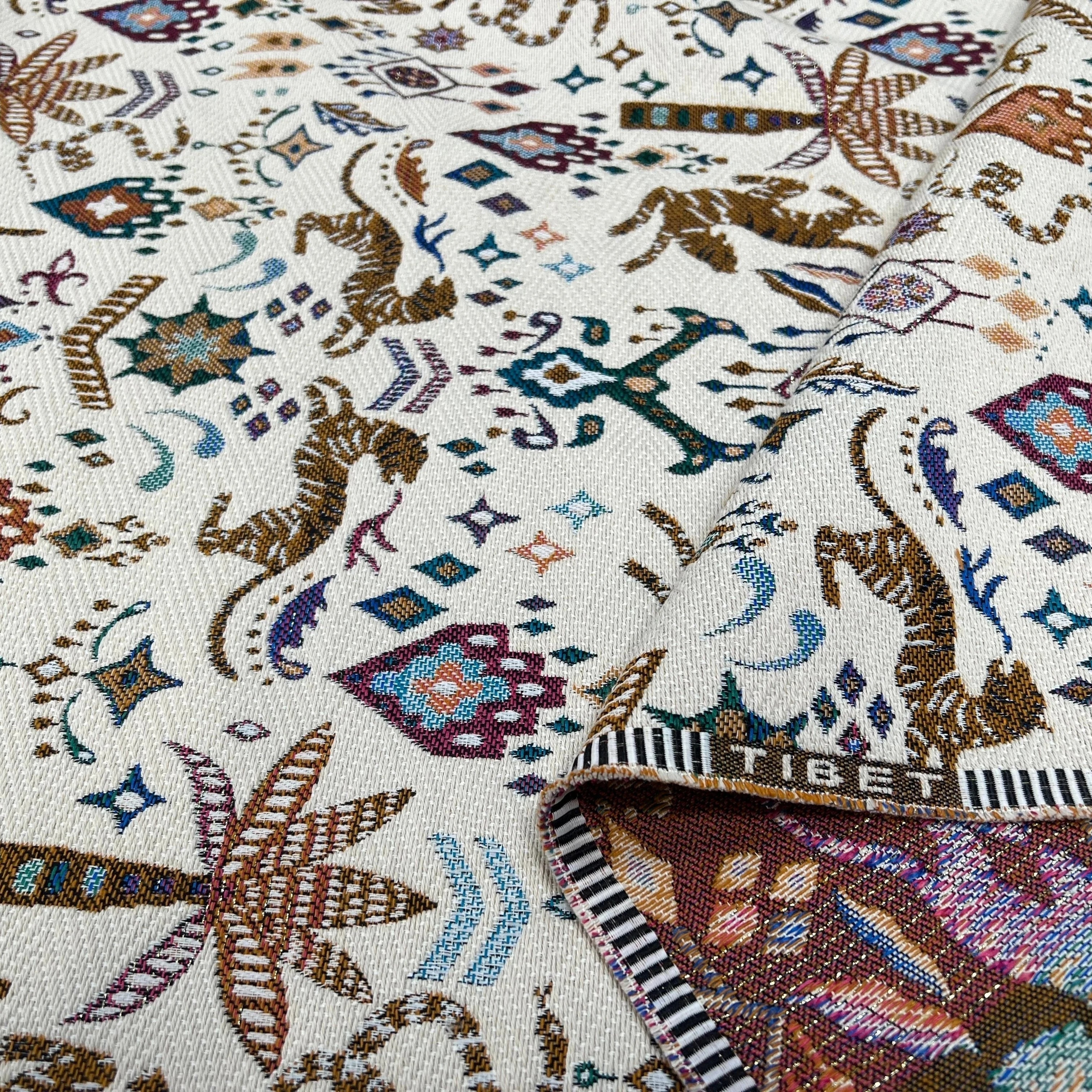 JACQUARD TISSÉ TEINT TIBET PAOLA ALLOVER BLANC - My Little Coupon