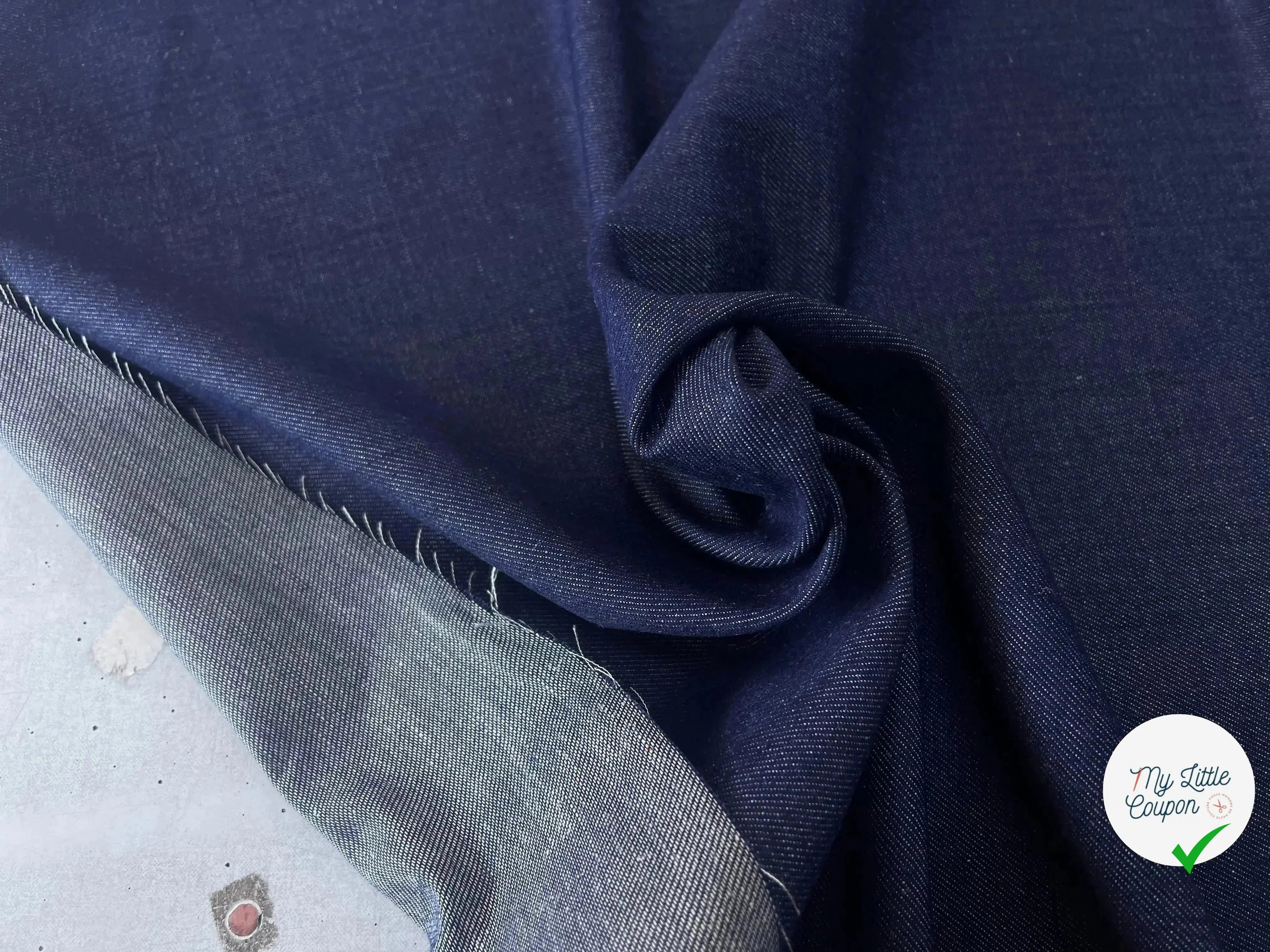 JEAN COTON LIN PRESTON BIS 160CM INDIGO - My Little Coupon