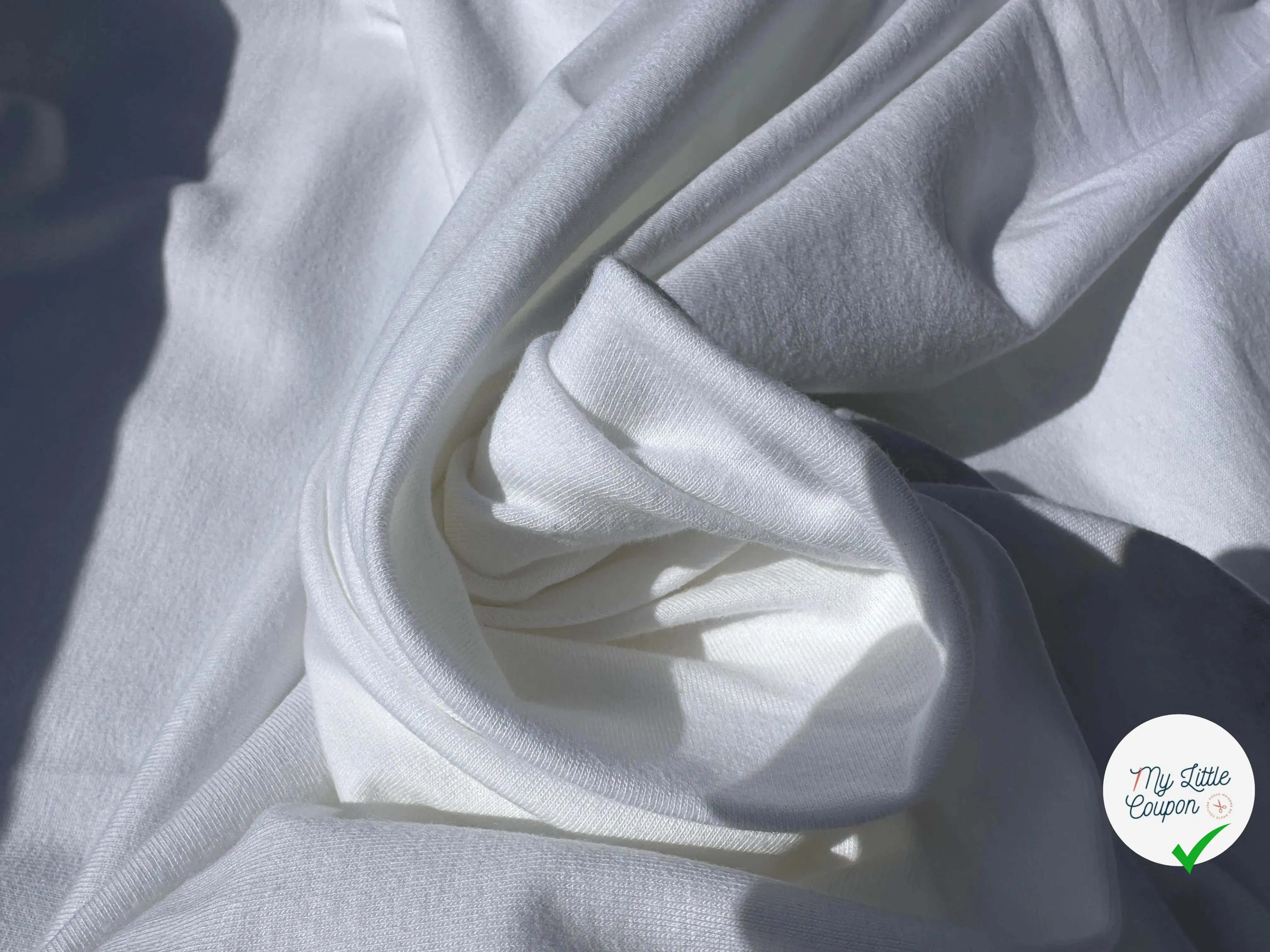JERSEY DE COTON BLANC NEIGE - My Little Coupon