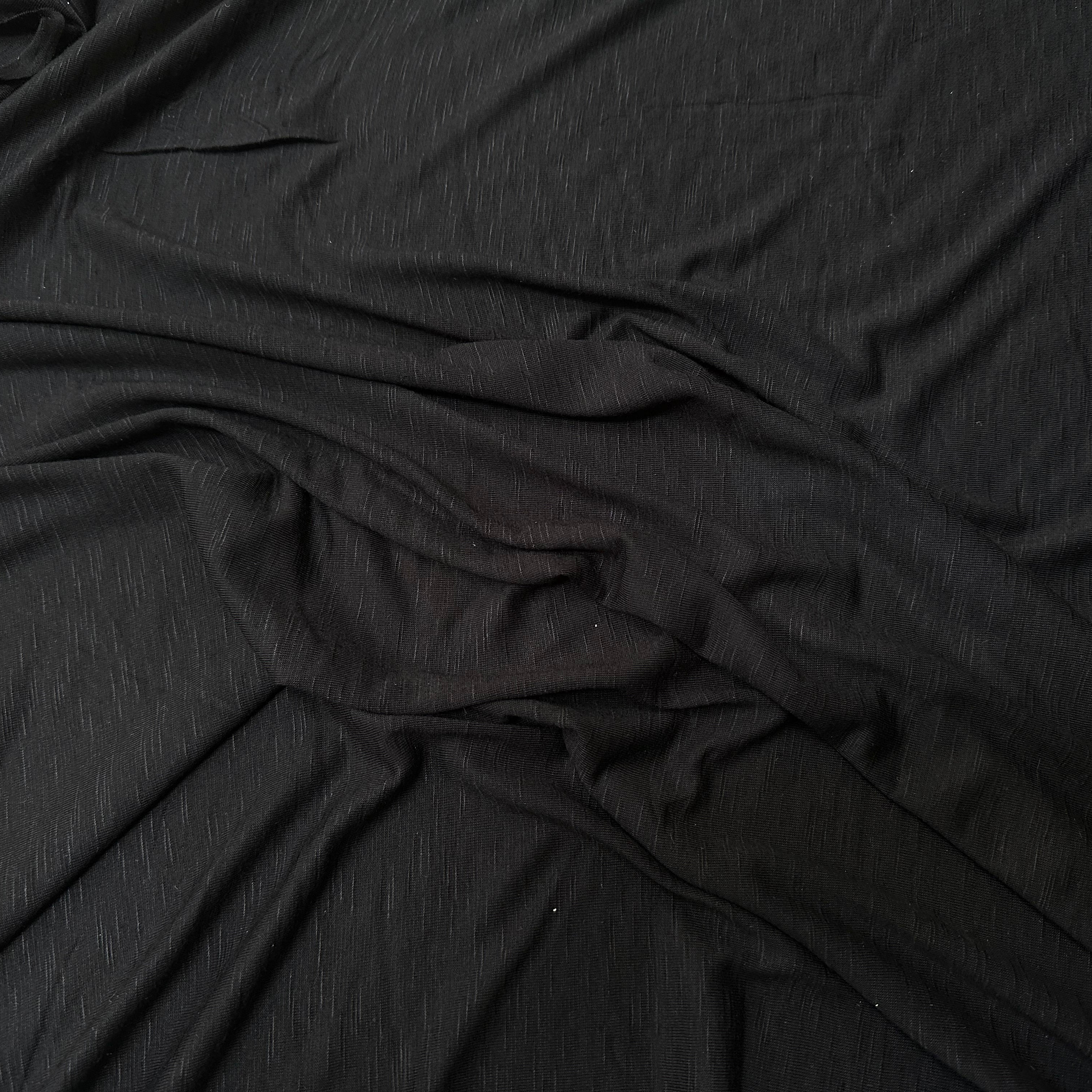 JERSEY DE COTON JASPÉ NOIR - My Little Coupon