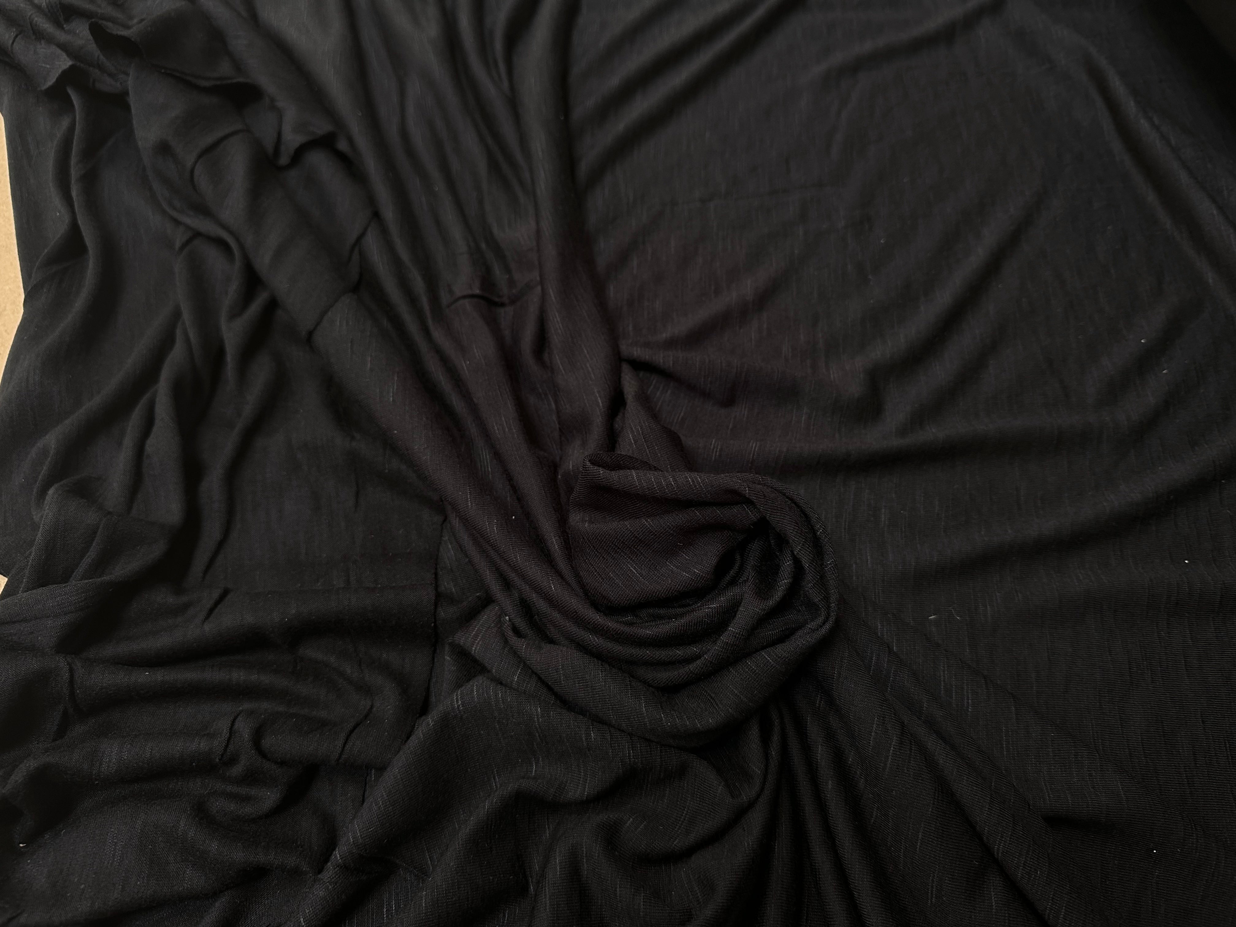 JERSEY DE COTON JASPÉ NOIR - My Little Coupon