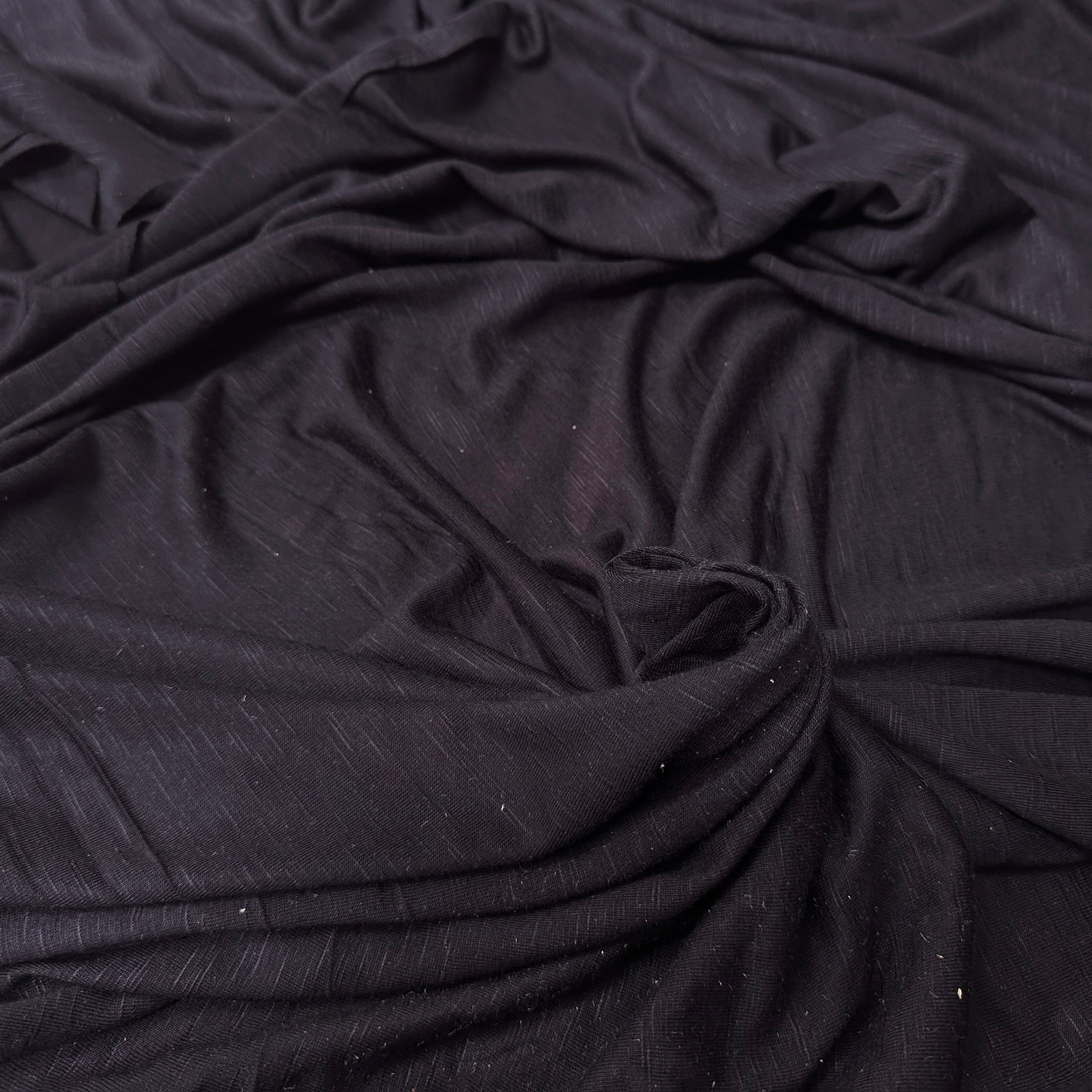 JERSEY DE COTON JASPÉ NOIR - My Little Coupon