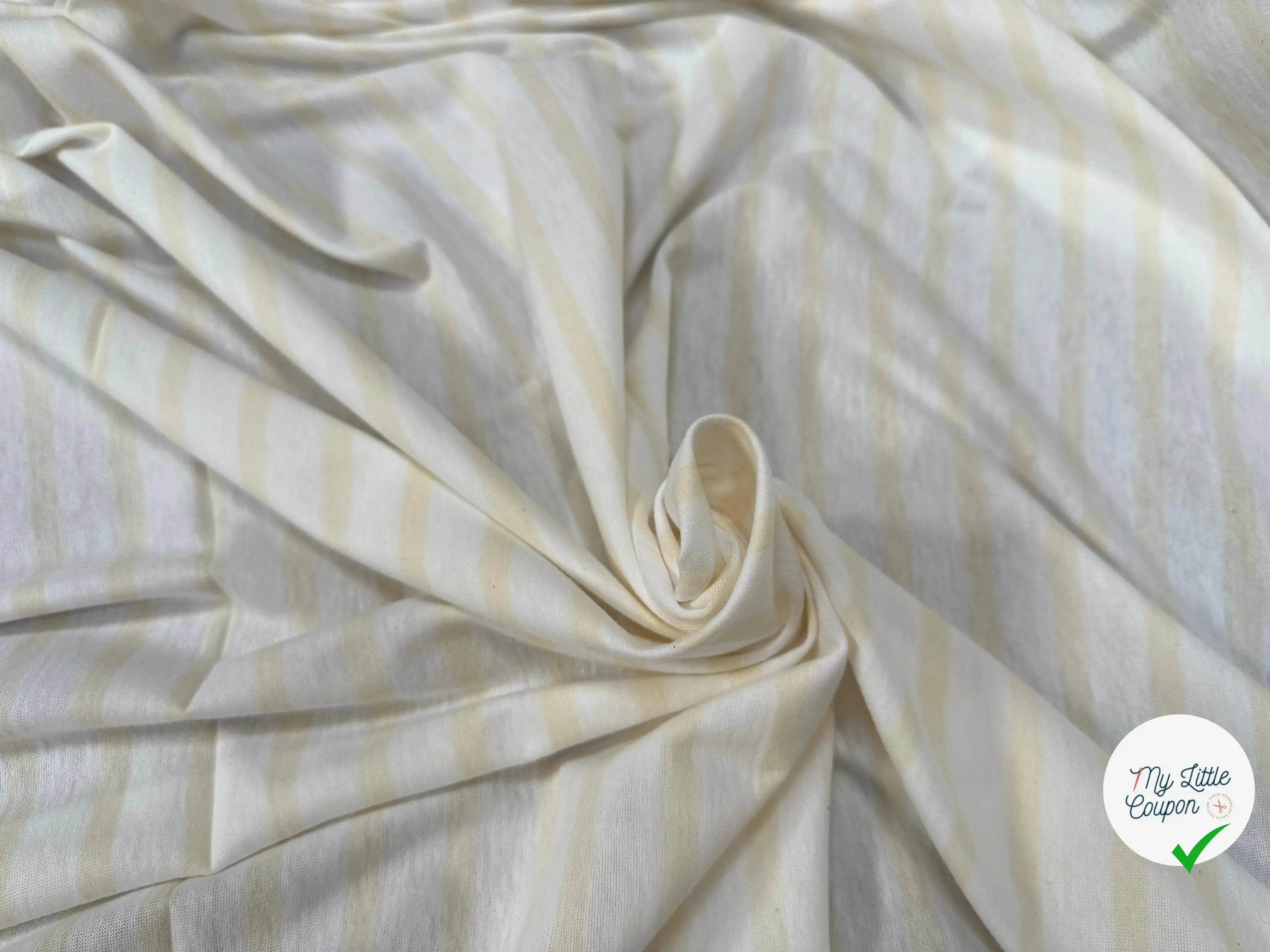 JERSEY DE COTON RAYURES CREMEÂ - My Little Coupon