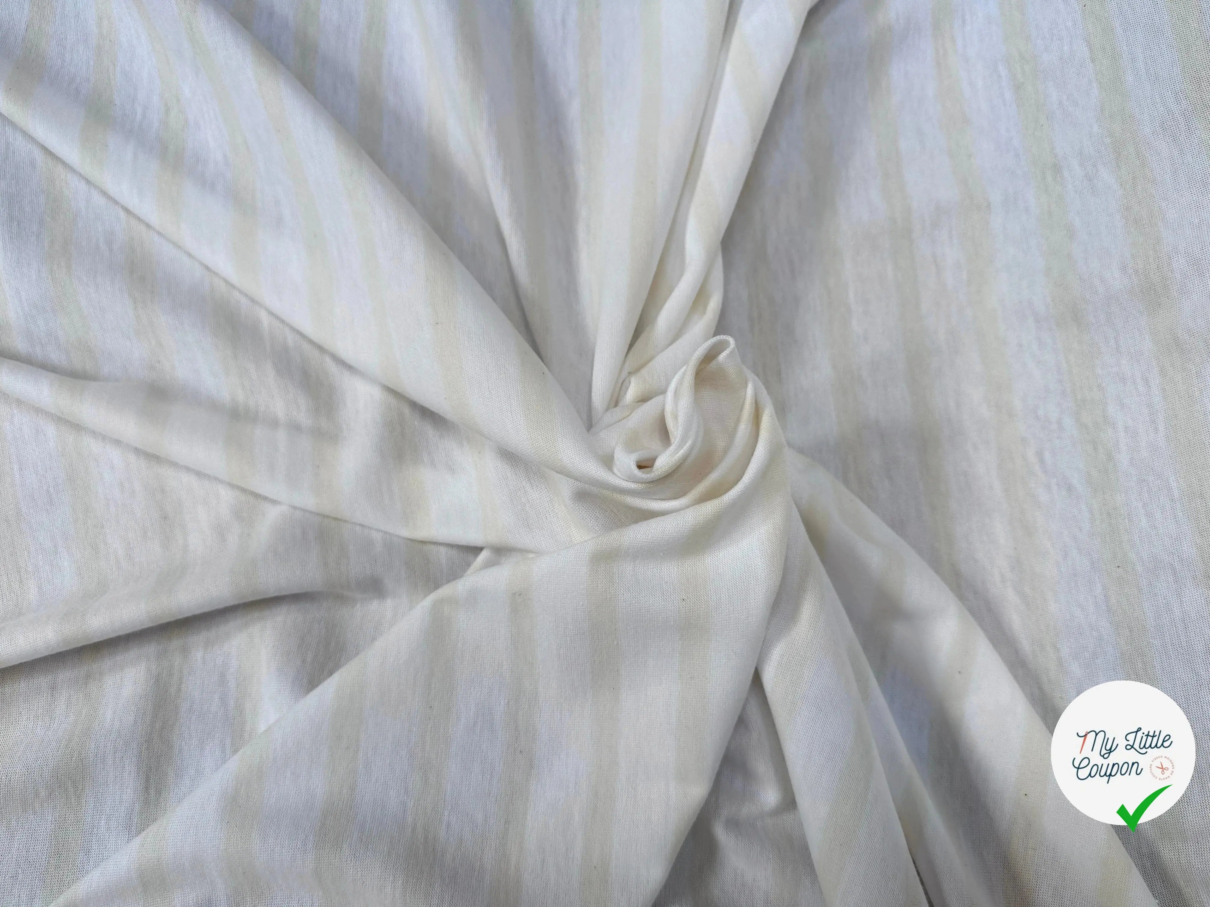 JERSEY DE COTON RAYURES CREME - My Little Coupon