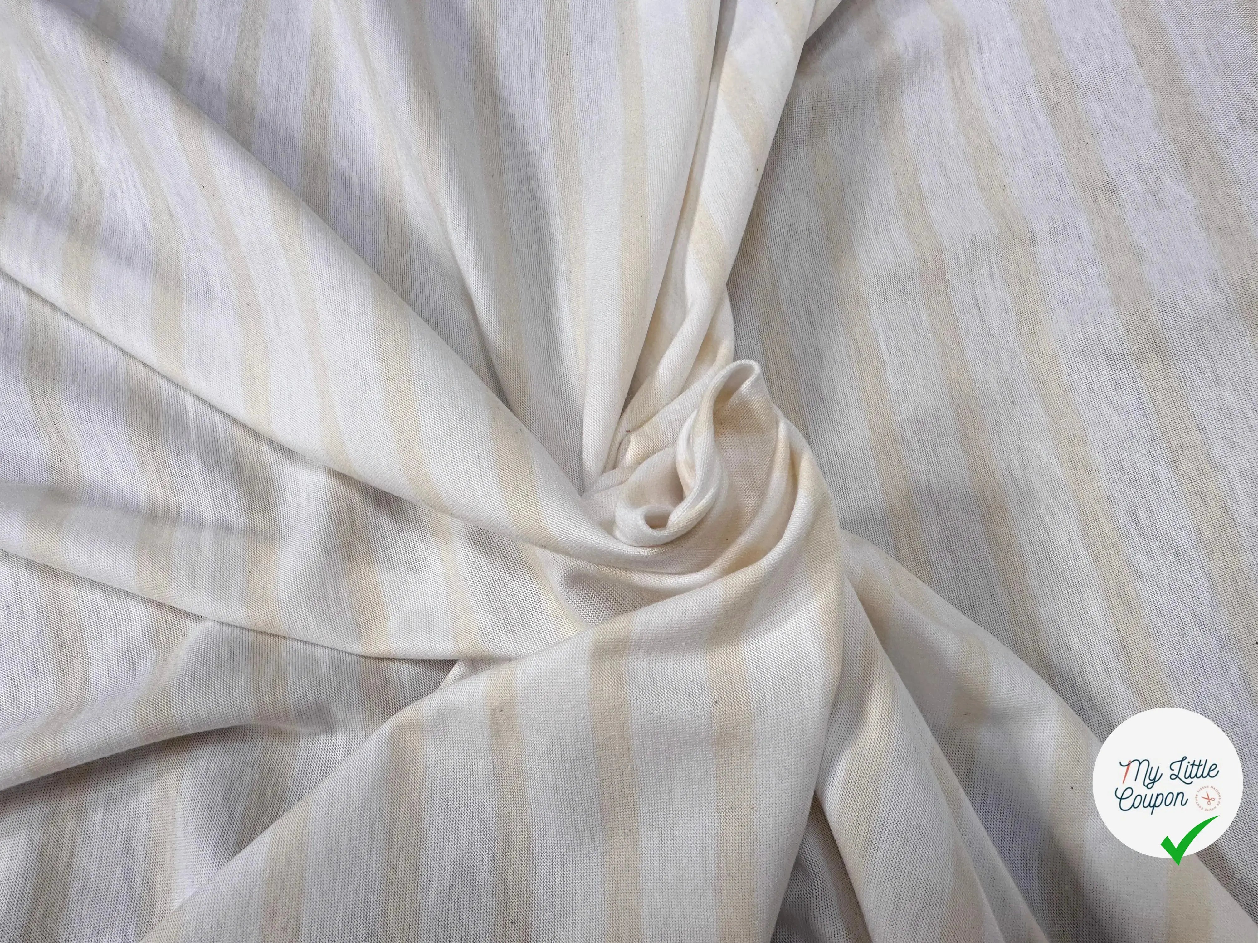 JERSEY DE COTON RAYURES CREME - My Little Coupon