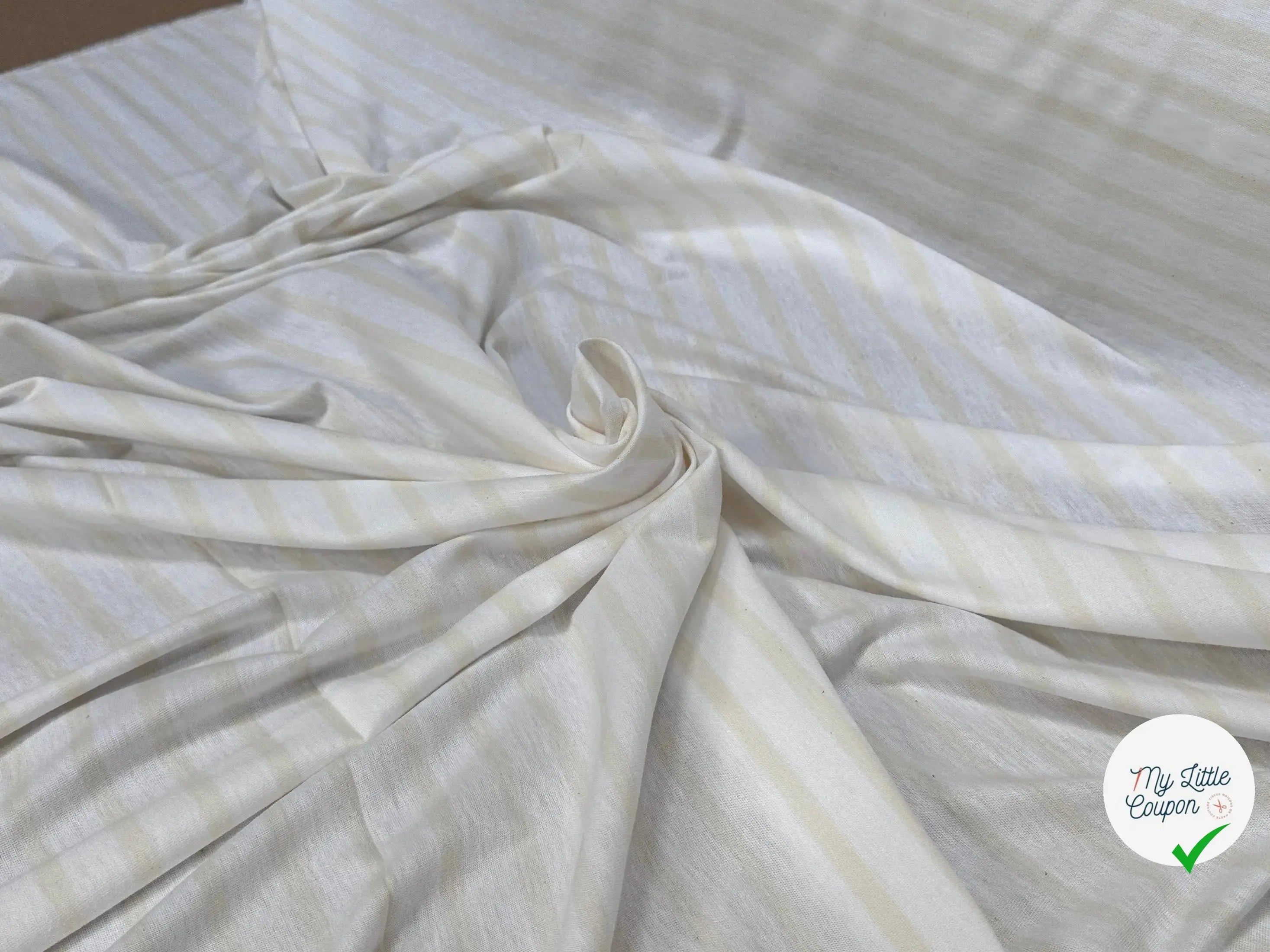 JERSEY DE COTON RAYURES CREME - My Little Coupon
