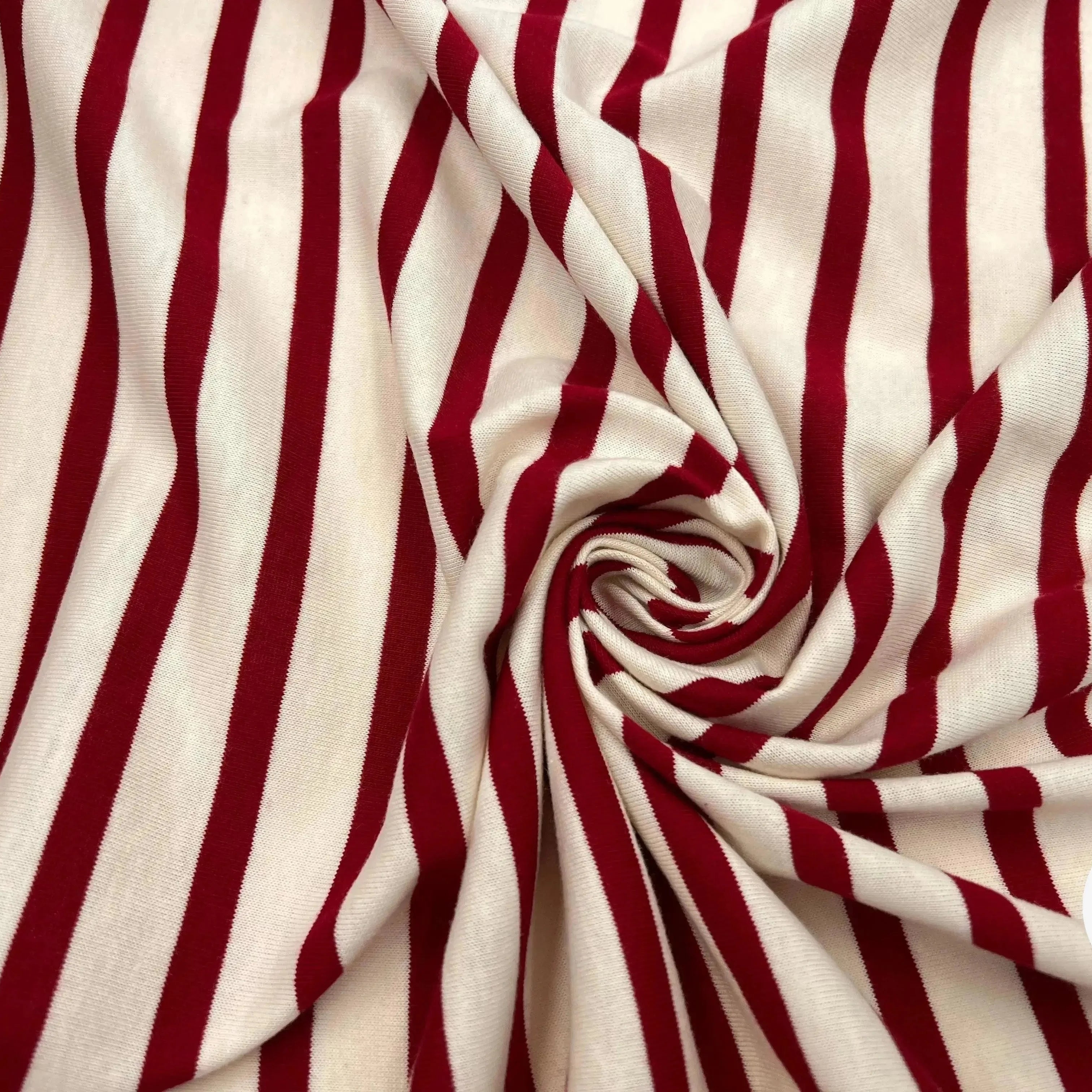 JERSEY DE COTON RAYURES ROUGE PERSAN FOND BEIGE ÉCRU - My Little Coupon - tissu - coudre
