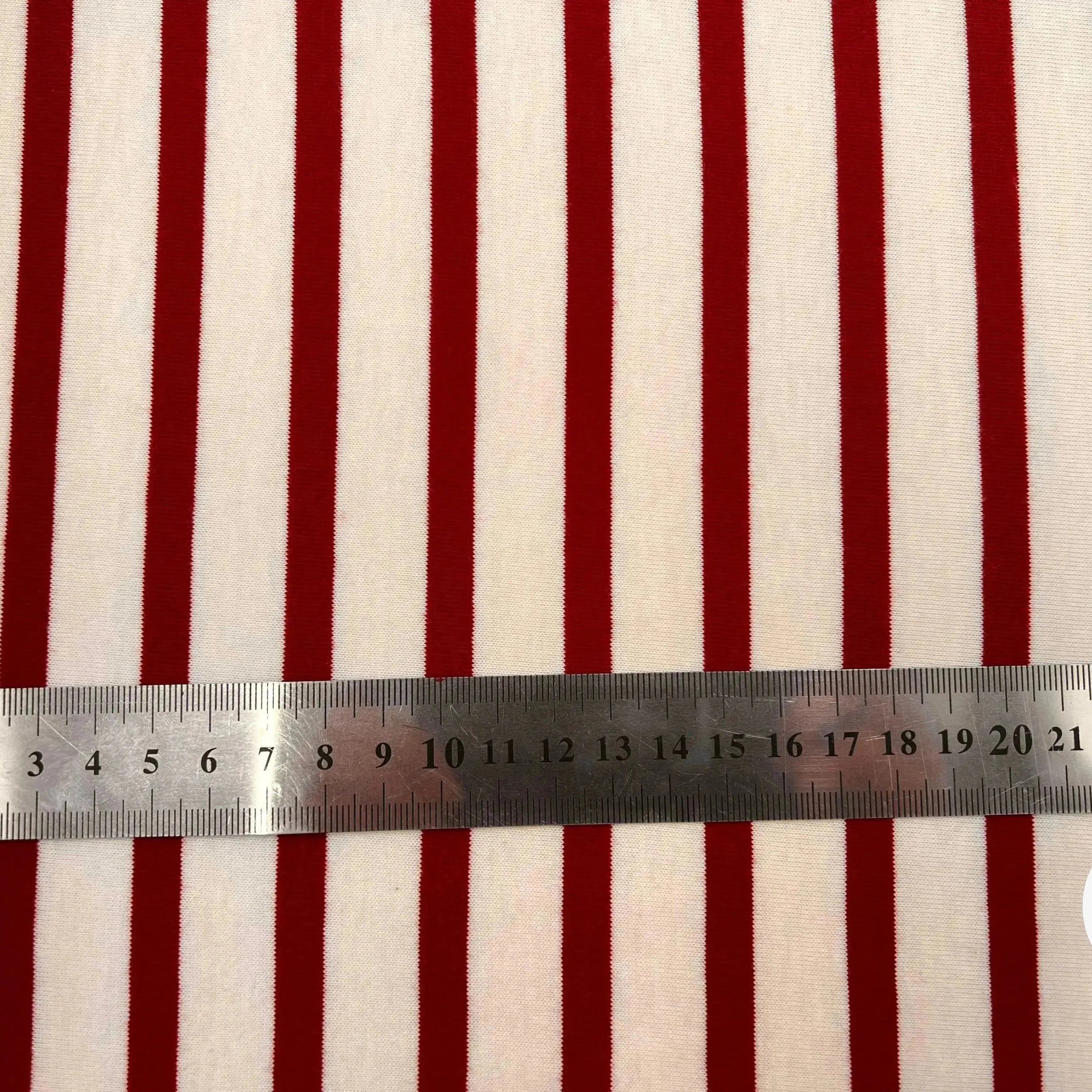 JERSEY DE COTON RAYURES ROUGE PERSAN FOND BEIGE ÉCRU - My Little Coupon - tissu - coudre