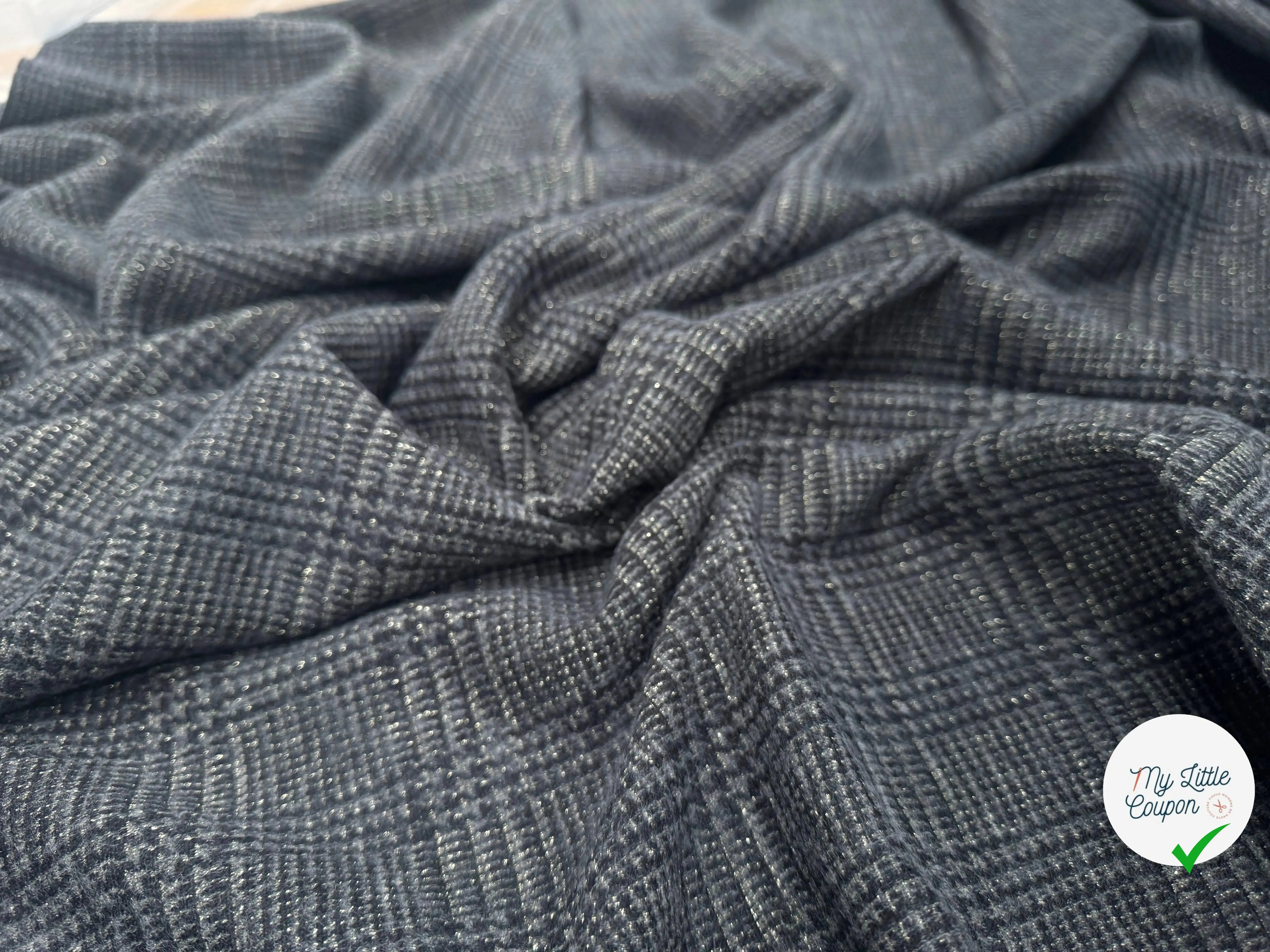 JERSEY DE LAINE PRINCE DE GALLES LUREX - My Little Coupon