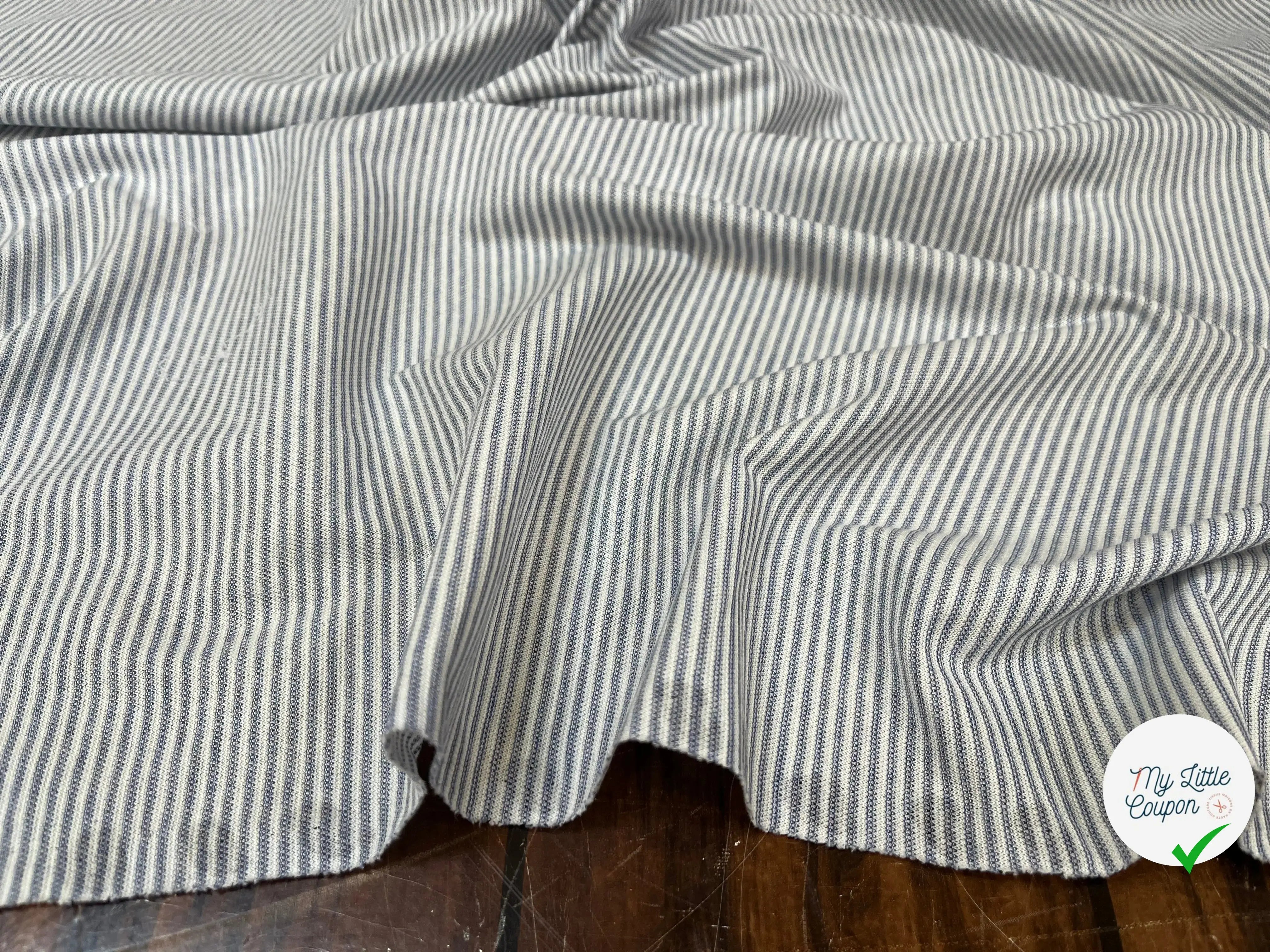 JERSEY MAILLE À RAYURES FINES BLEU JEAN - My Little Coupon