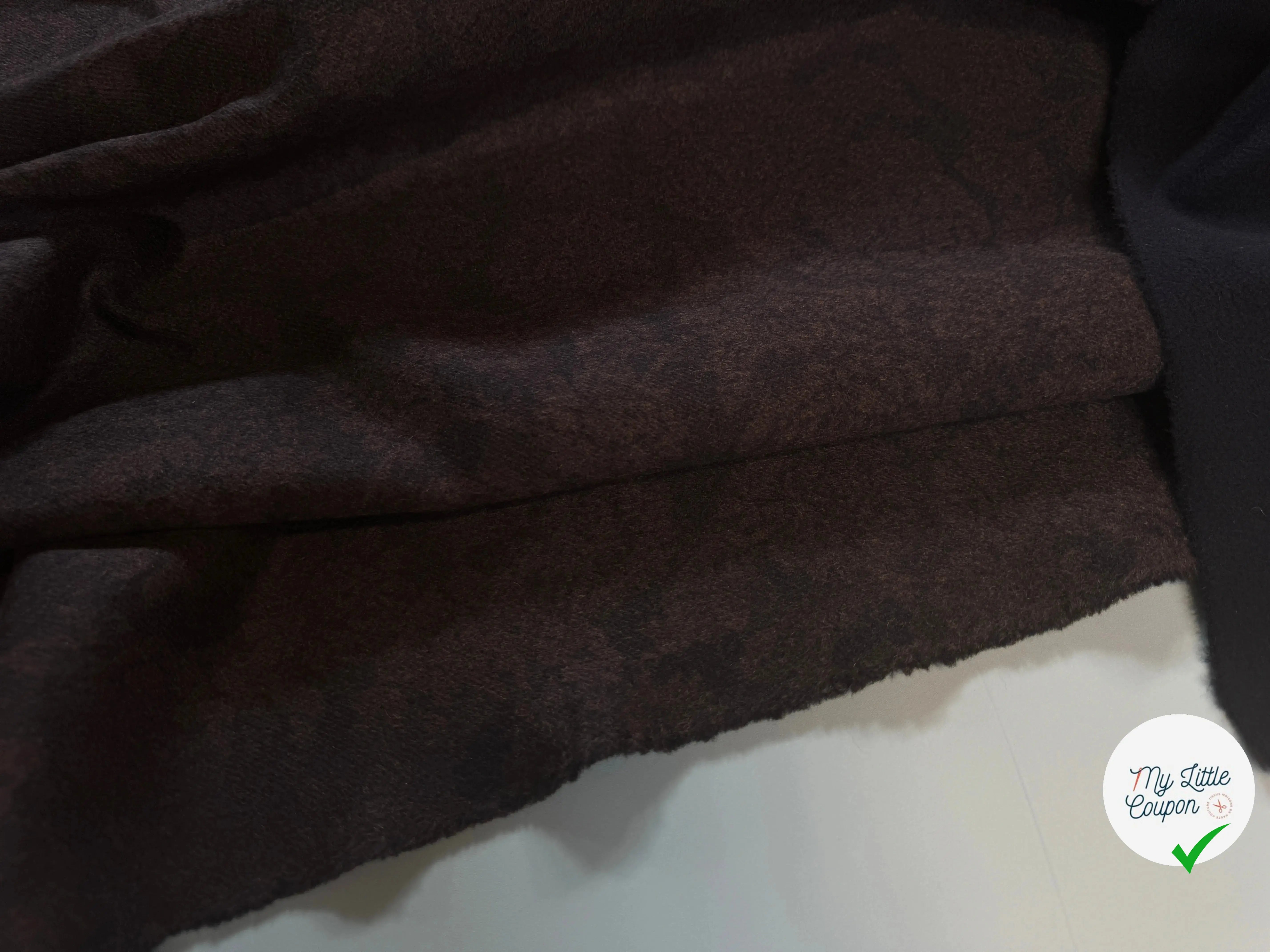 LAINAGE 100% CACHEMIRE MARRON ET NOIR MOTIF A FLEURS - My Little Coupon