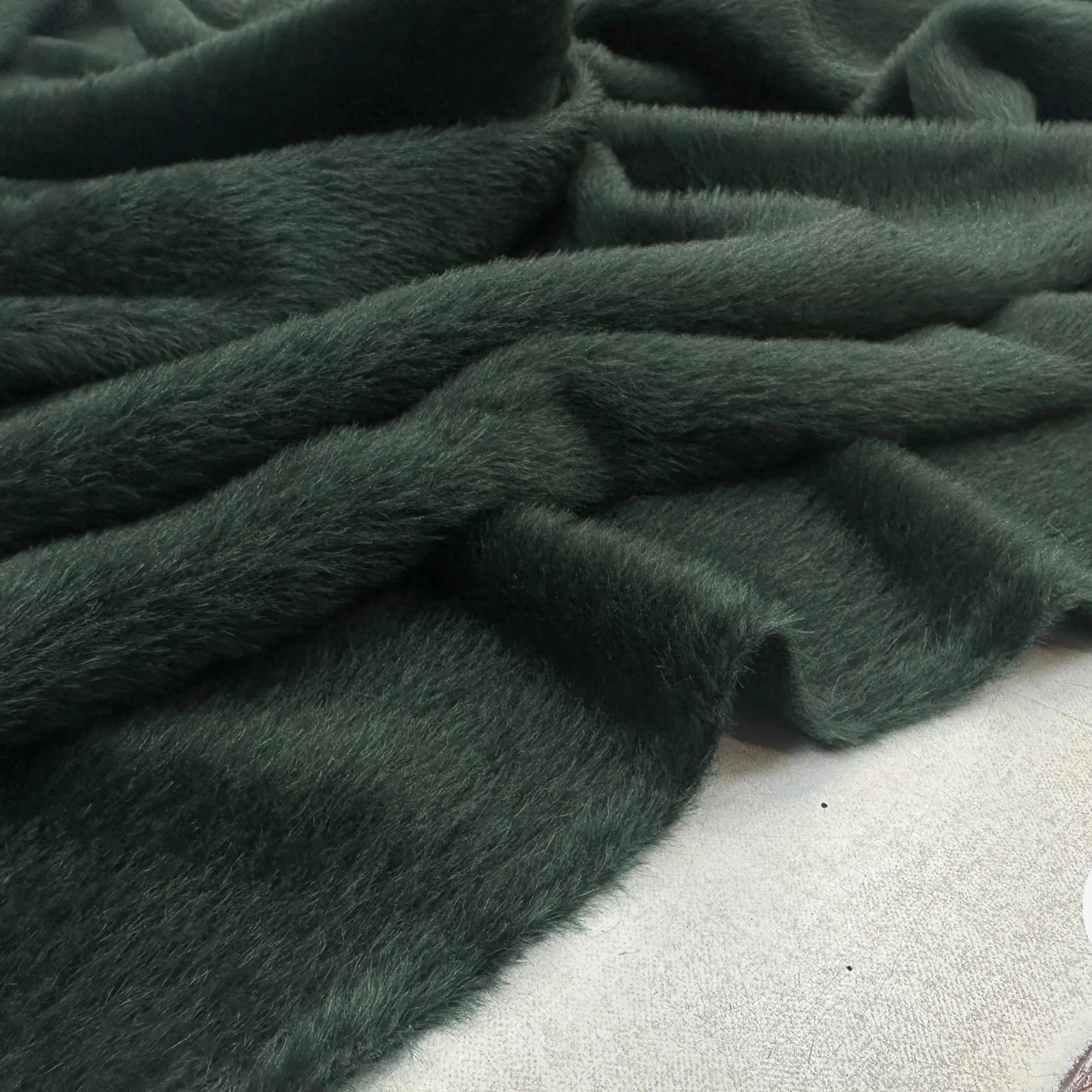 LAINAGE MANTEAU ALPAGA FOURRURE VERT FORÊT LUMINEUX MLC INTERN